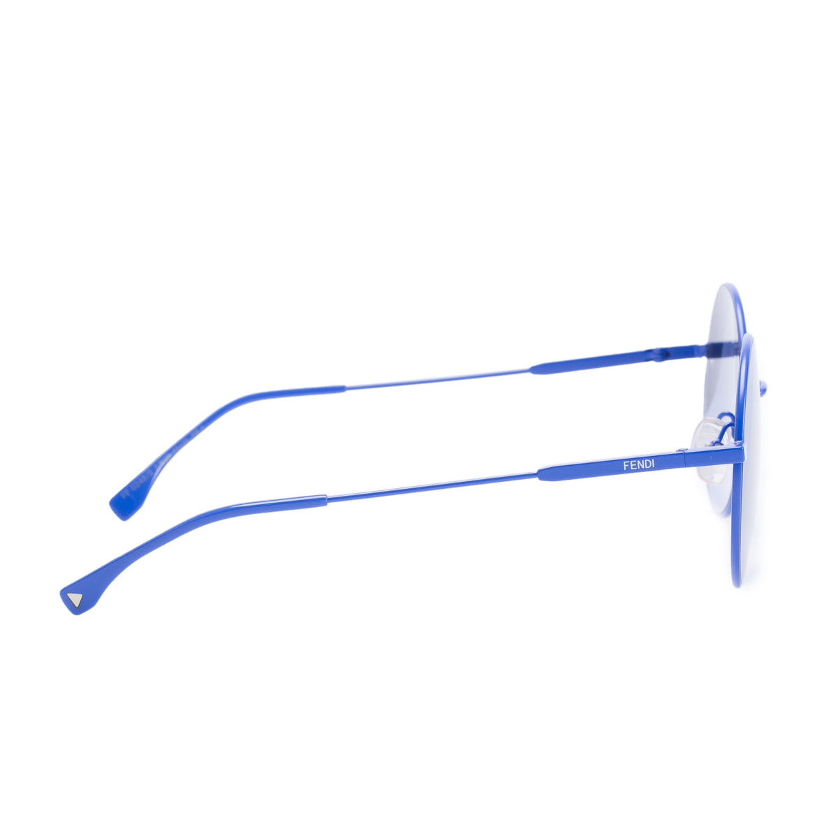 Fendi FF0248/S Blue Metal Frame Wave Accent Round Sunglasses w/ Pouch