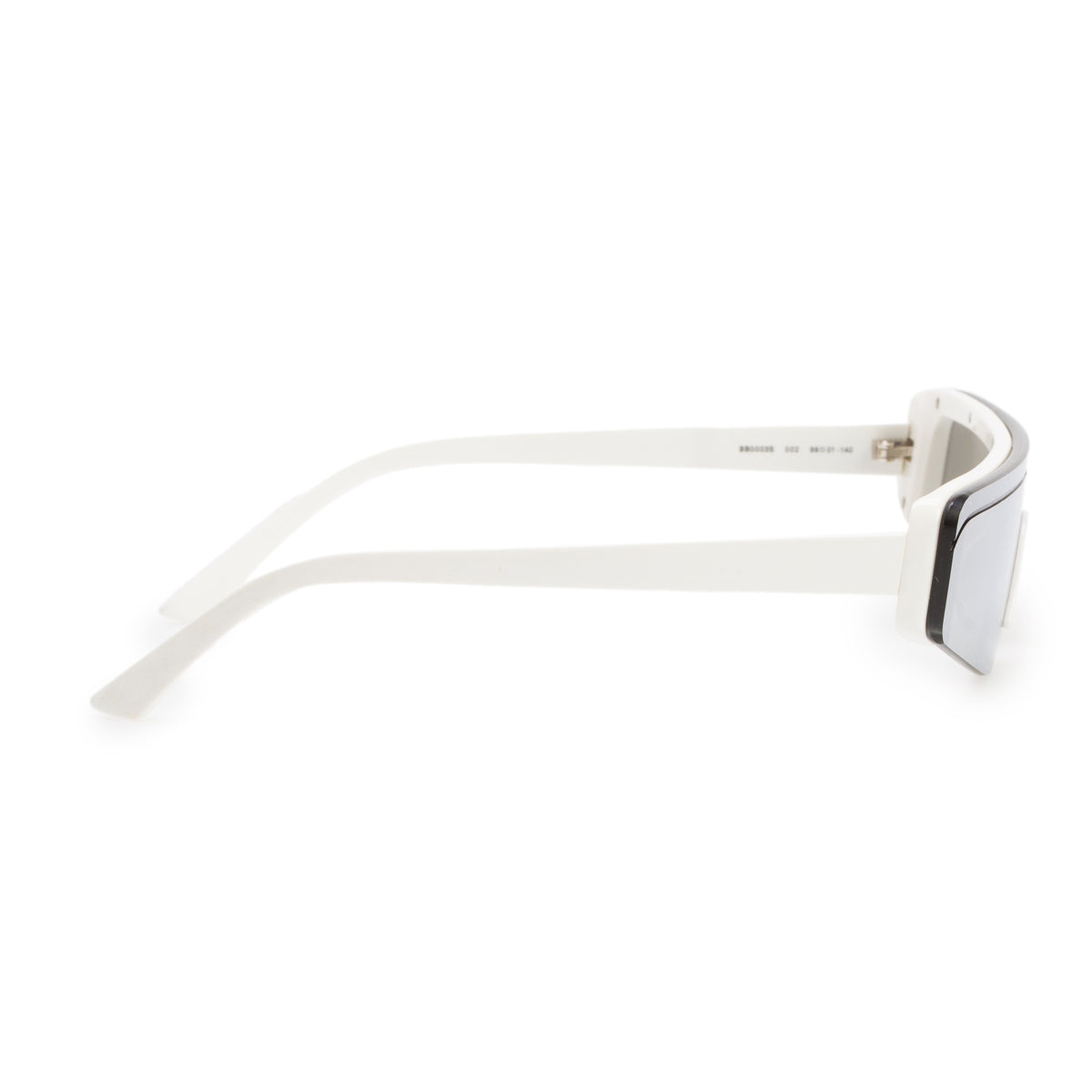 Balenciaga BB0003S White Acetate Ski Shield Sunglasses w/ Case