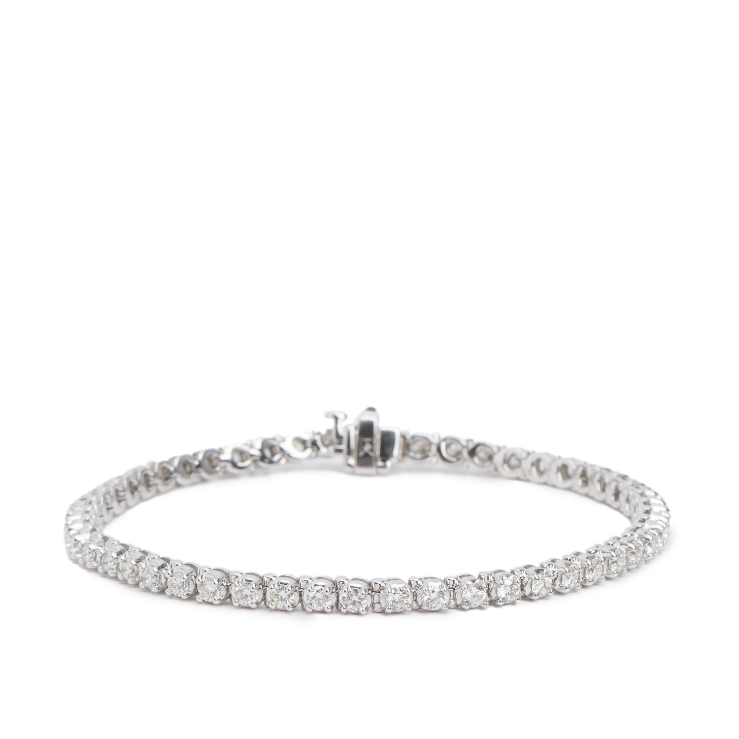 14k White Gold 3.06 tcw. Diamond Tennis Bracelet