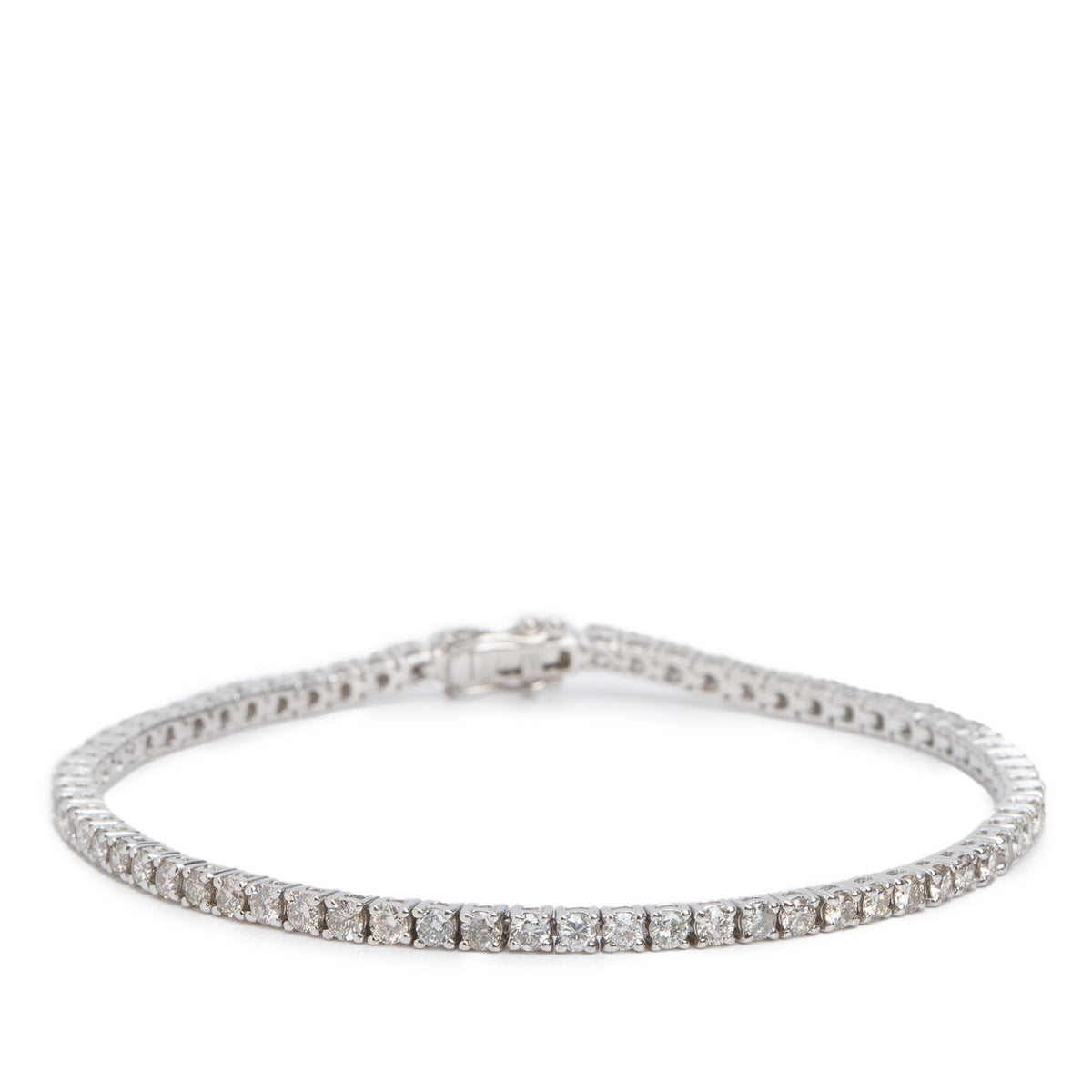14k White Gold 2.76 tcw. Diamond Tennis Bracelet