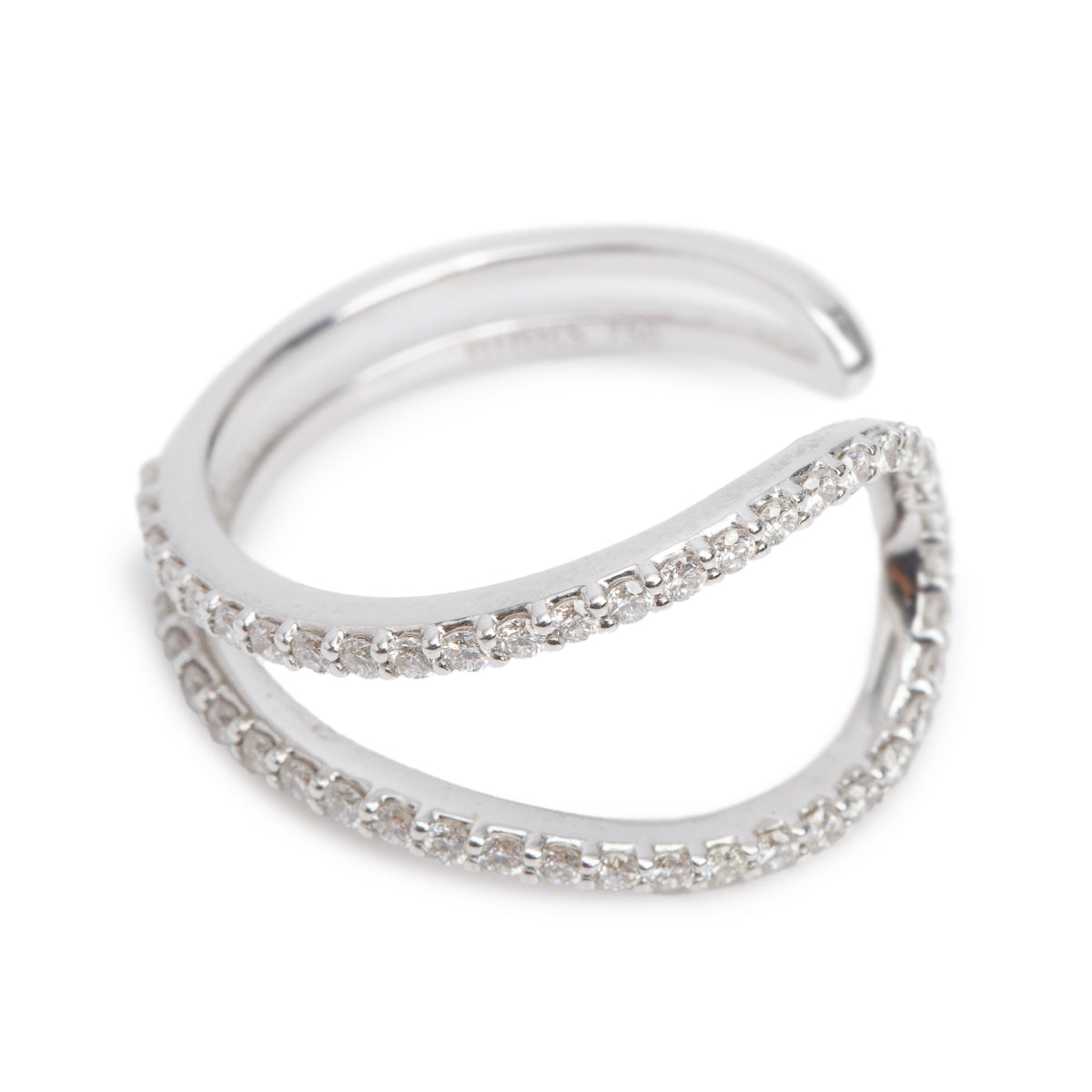 Birks 18k White Gold Diamond Cocktail Ring, Size 7.0