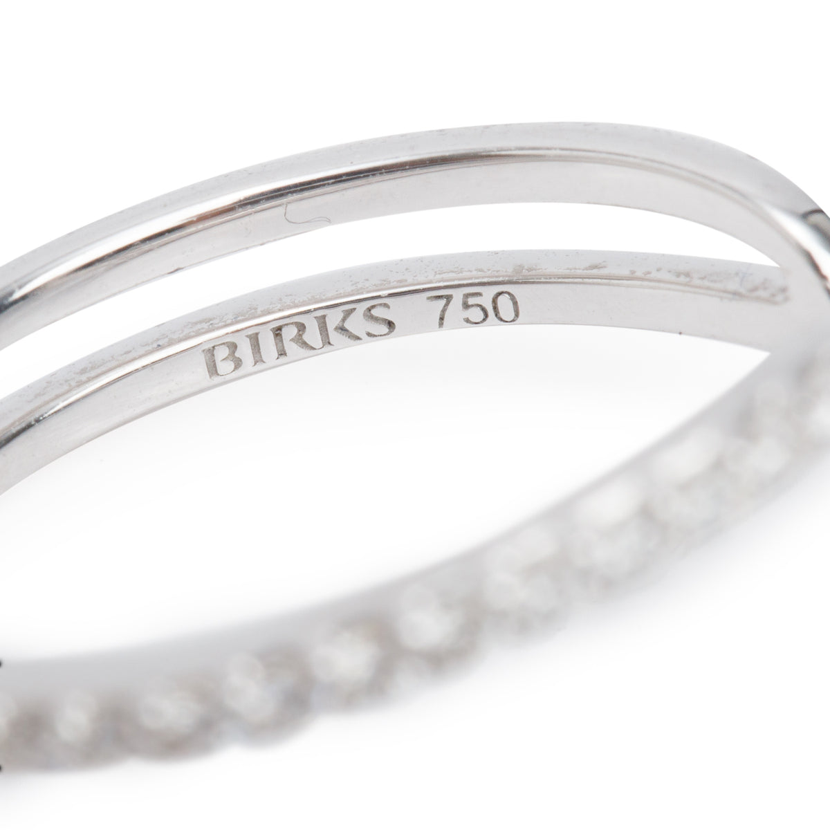 Birks 18k White Gold Diamond Cocktail Ring, Size 7.0