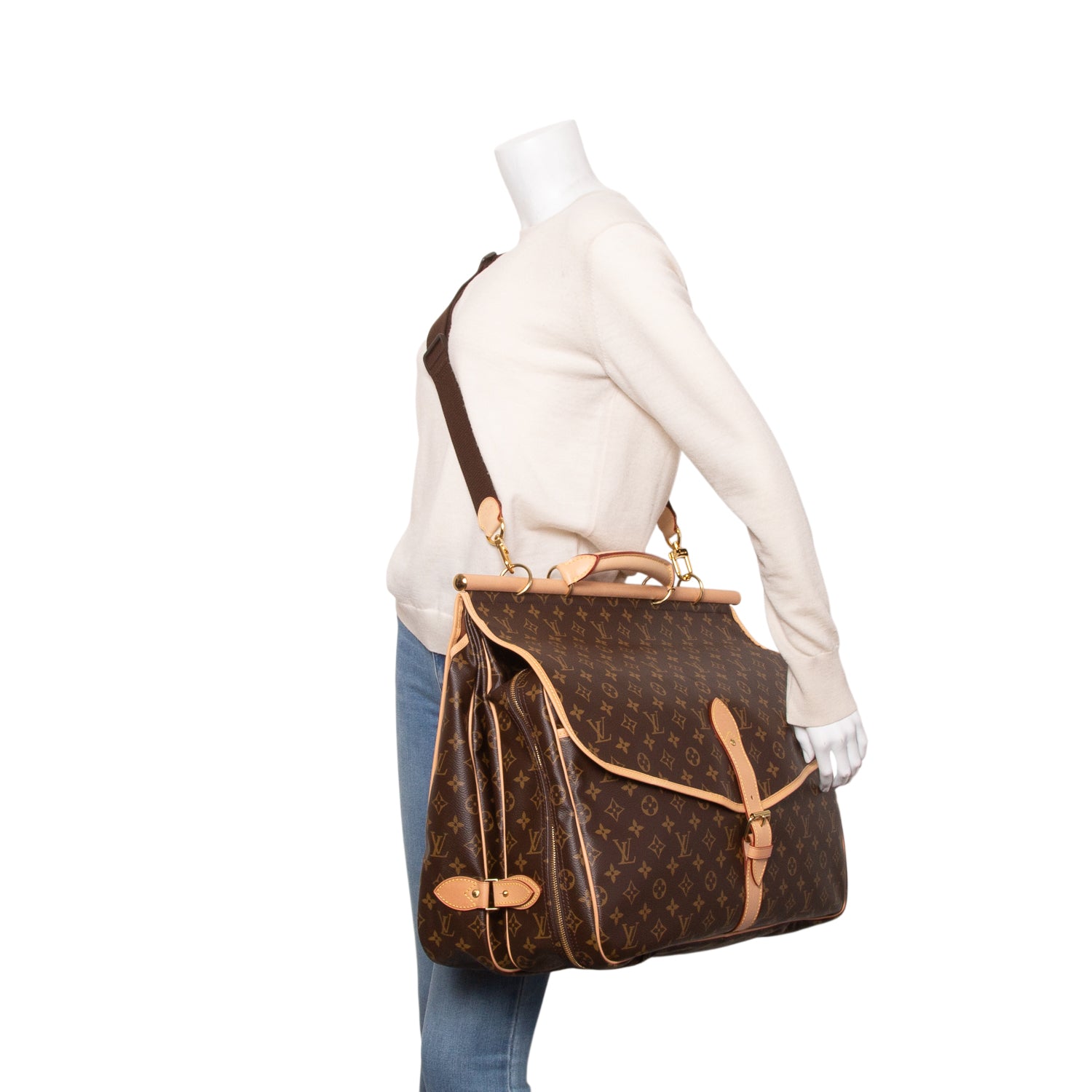 Louis Vuitton 2021 Monogram Hunting Bag w/ Strap & Receipt