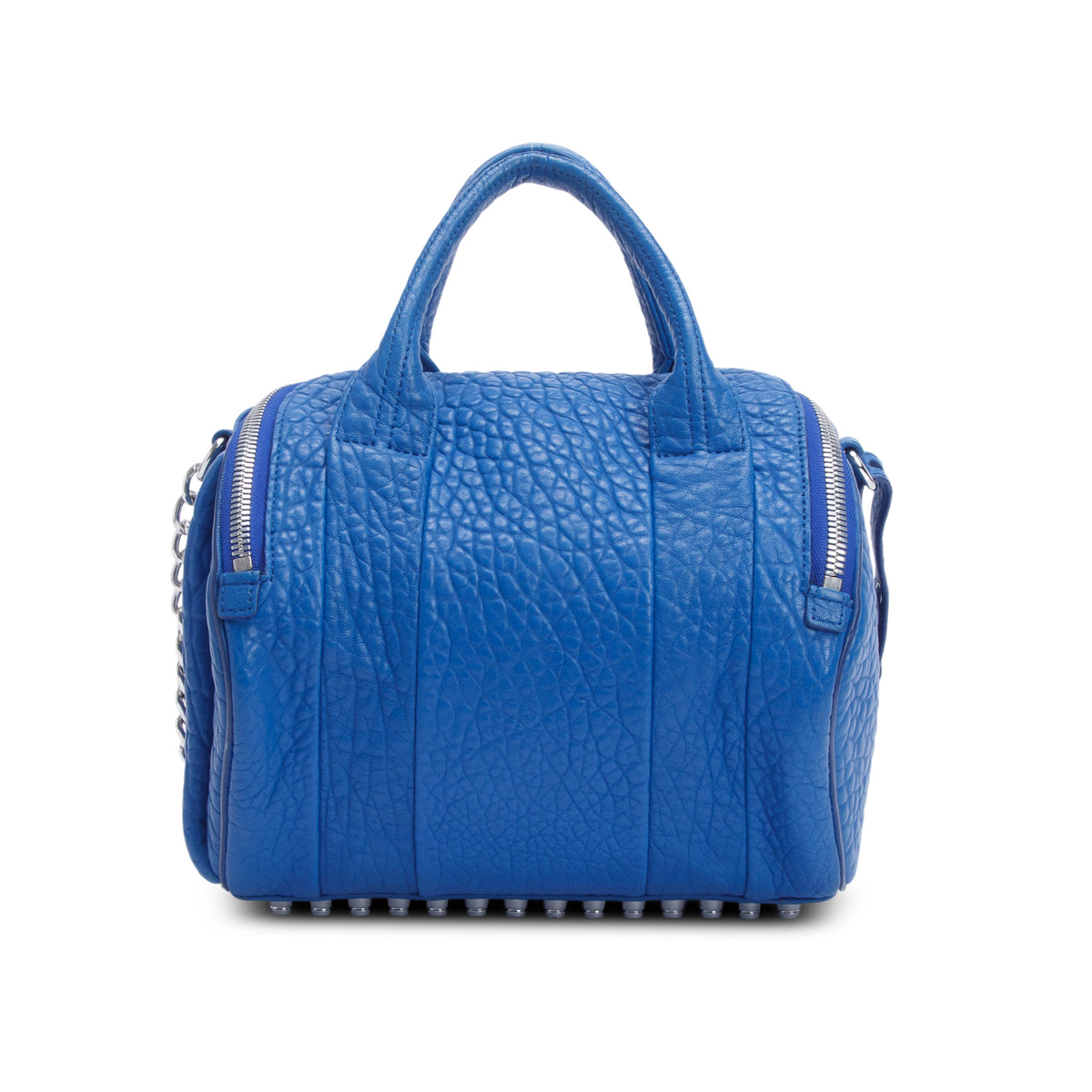 Alexander Wang Blue Grained Calfskin Leather Rocco Shoulder Bag w/ Strap