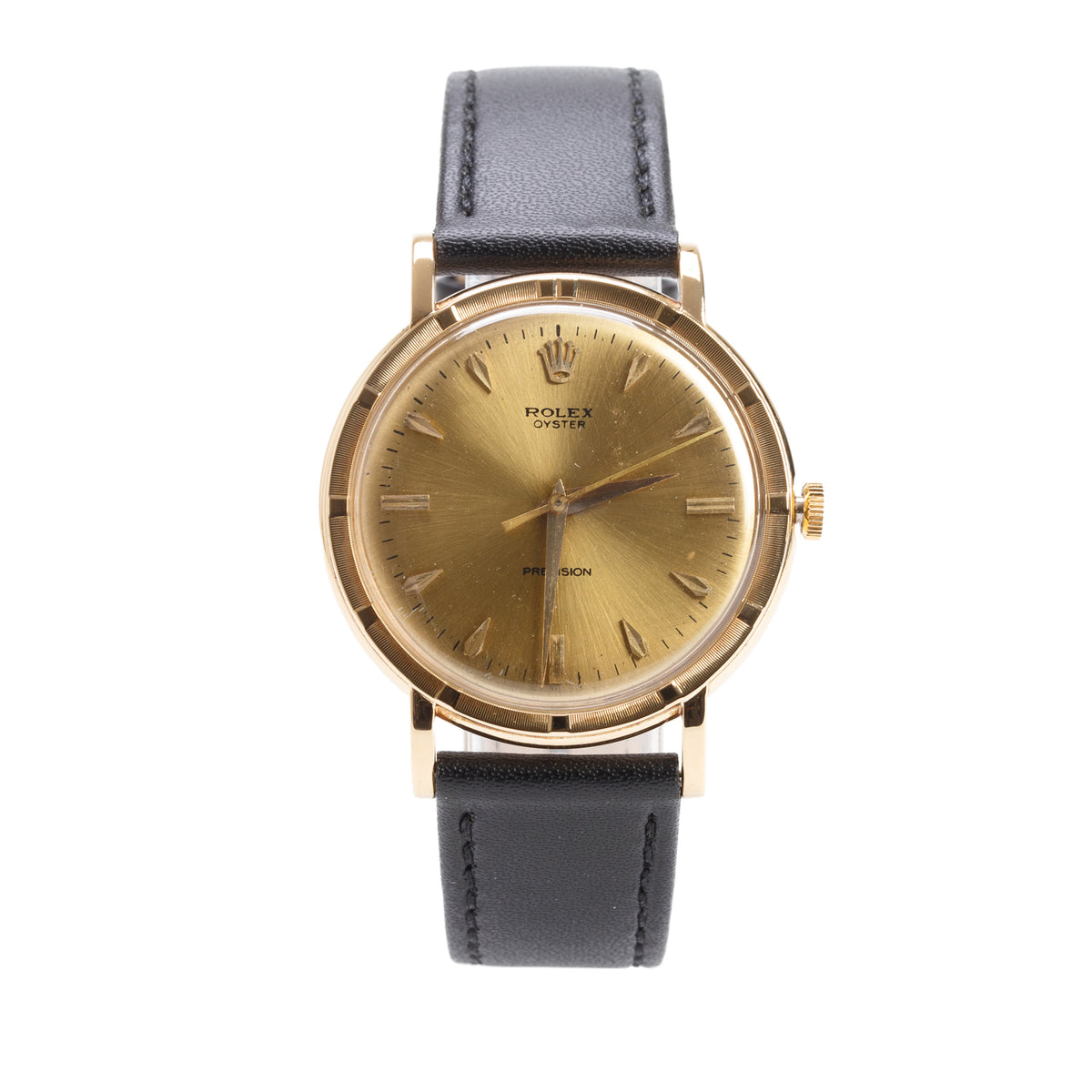 Rolex Vintage 18k Yellow Gold Oyster Precision 35 MM Manual Watch Gold Dial 8952