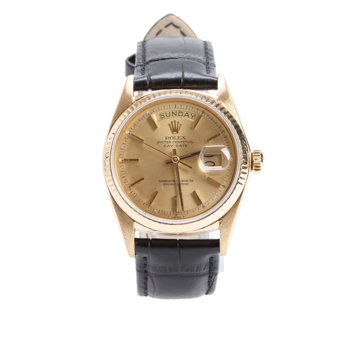 Rolex 18k Yellow Gold Day Date 36 MM President Watch Champagne Dial 1803