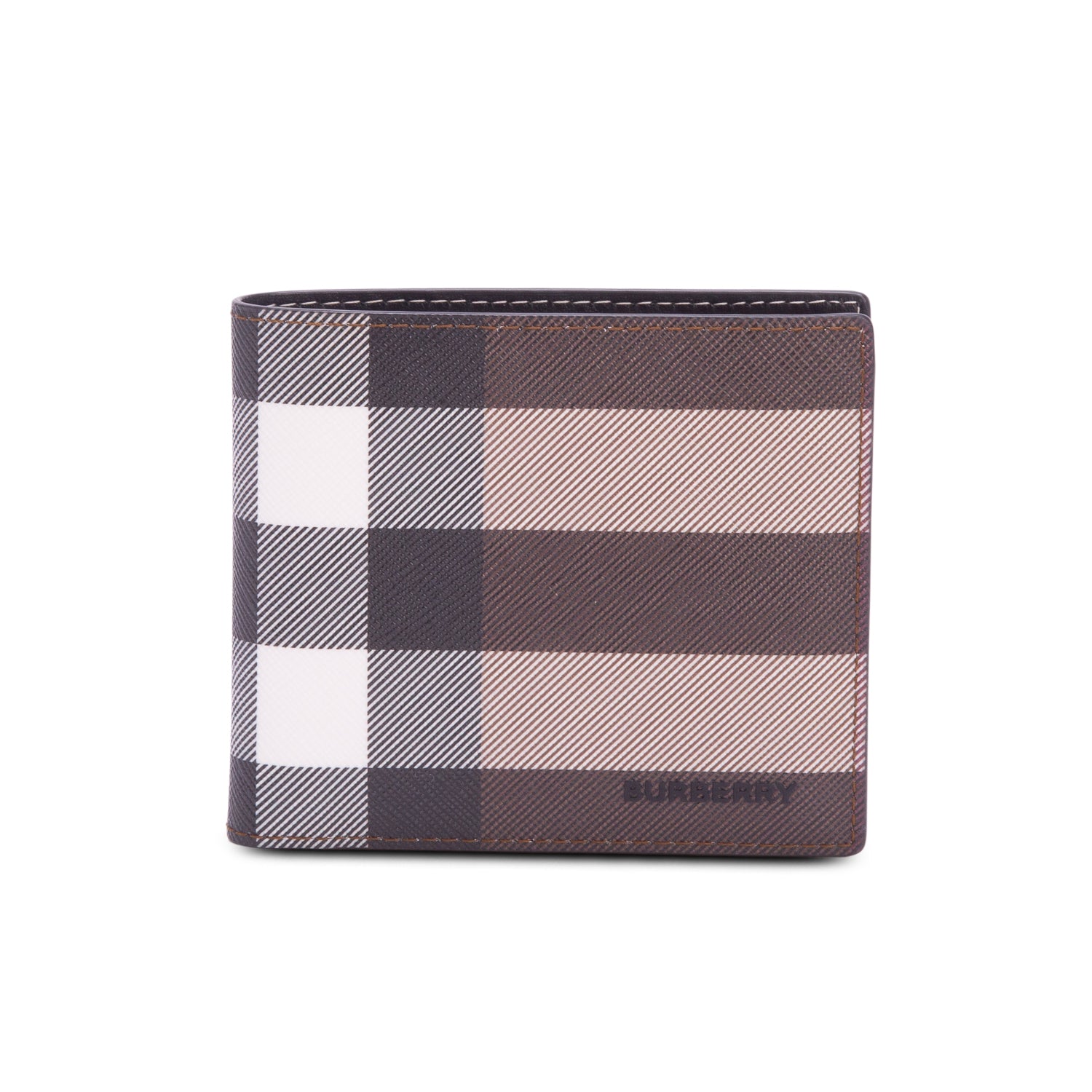 Burberry Brown Check Canvas Bi-Fold Wallet w/ Box