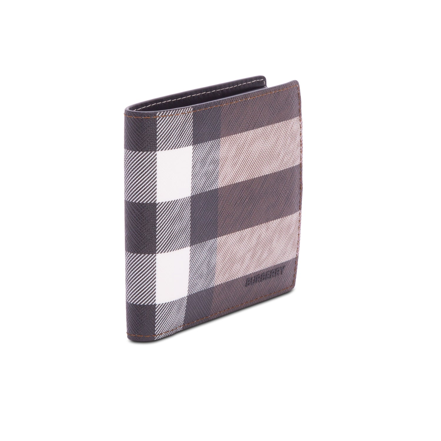 Burberry Brown Check Canvas Bi-Fold Wallet w/ Box