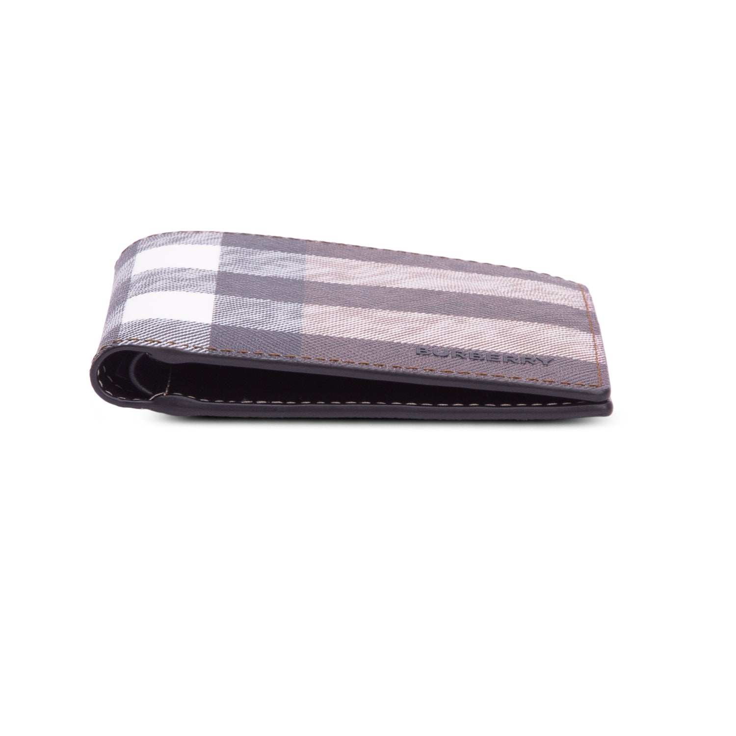 Burberry Brown Check Canvas Bi-Fold Wallet w/ Box