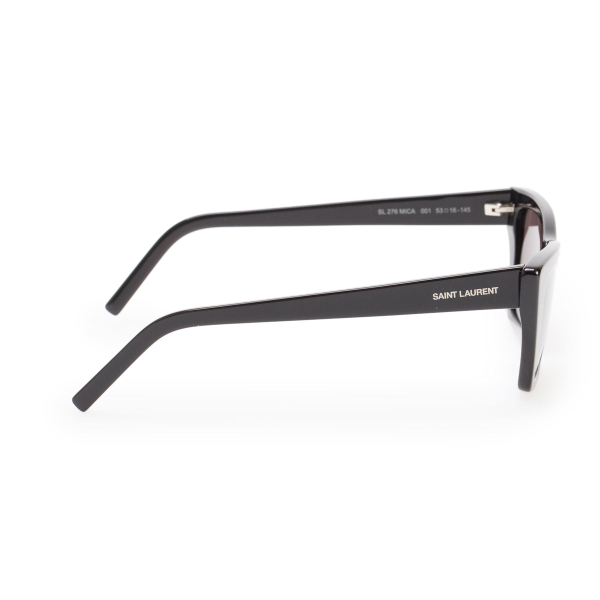 Saint Laurent SL 276 Black Acetate Mica Cat Eye Sunglasses w/ Case