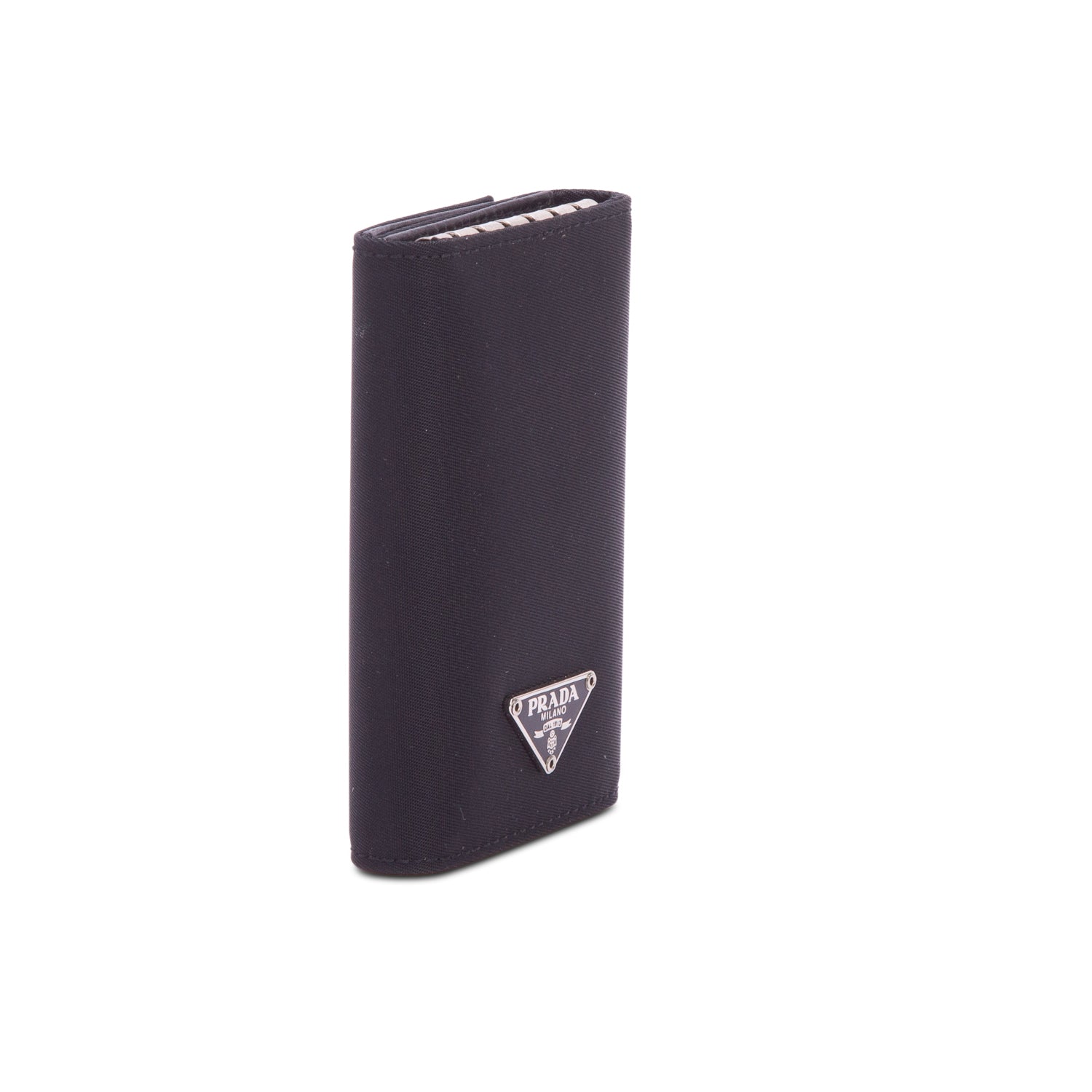Prada Black Tessuto Nylon 6 Key Holder w/ Box