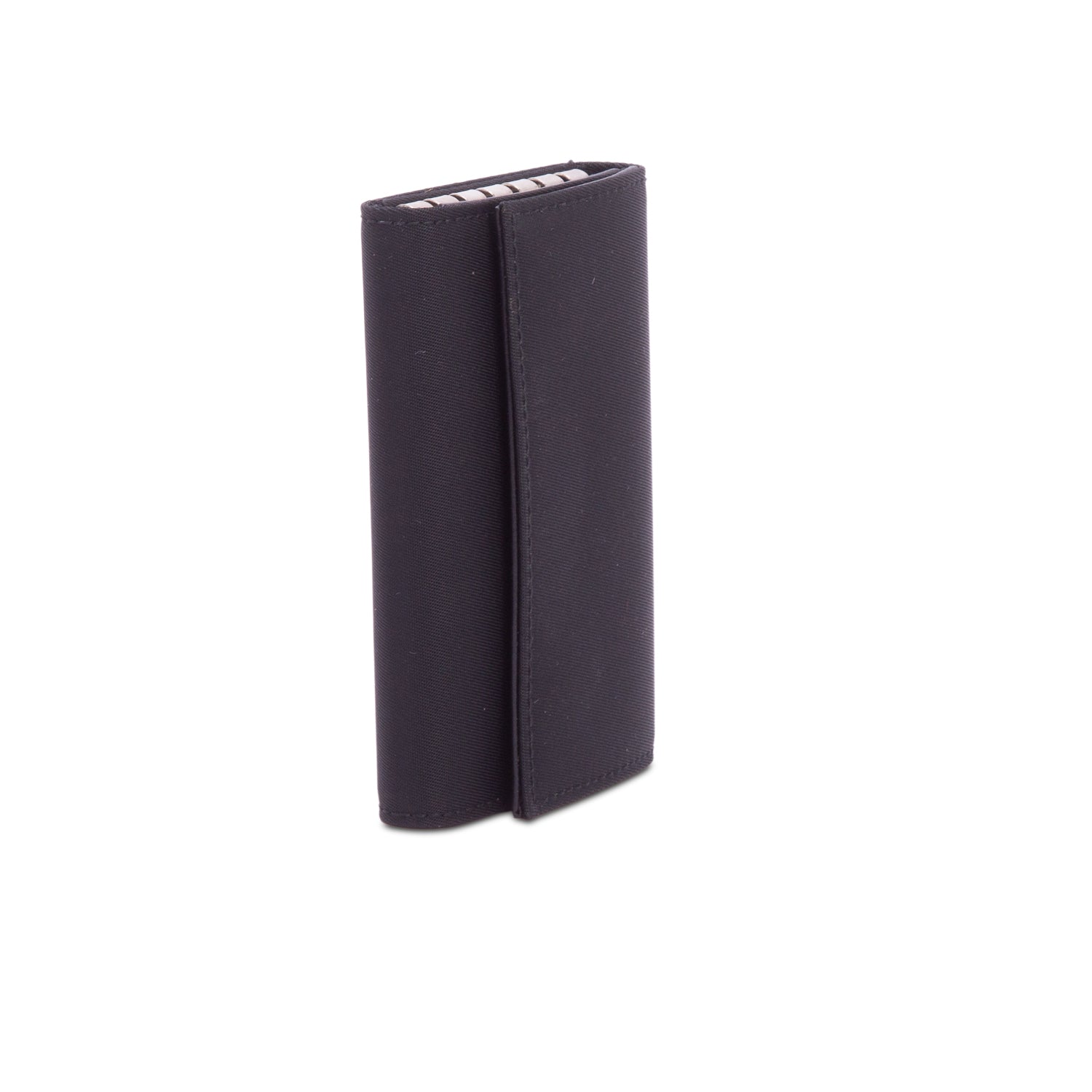 Prada Black Tessuto Nylon 6 Key Holder w/ Box