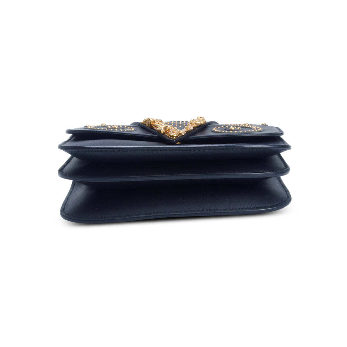 Versace Black Calfskin Versus Western Top Handle w/ Strap