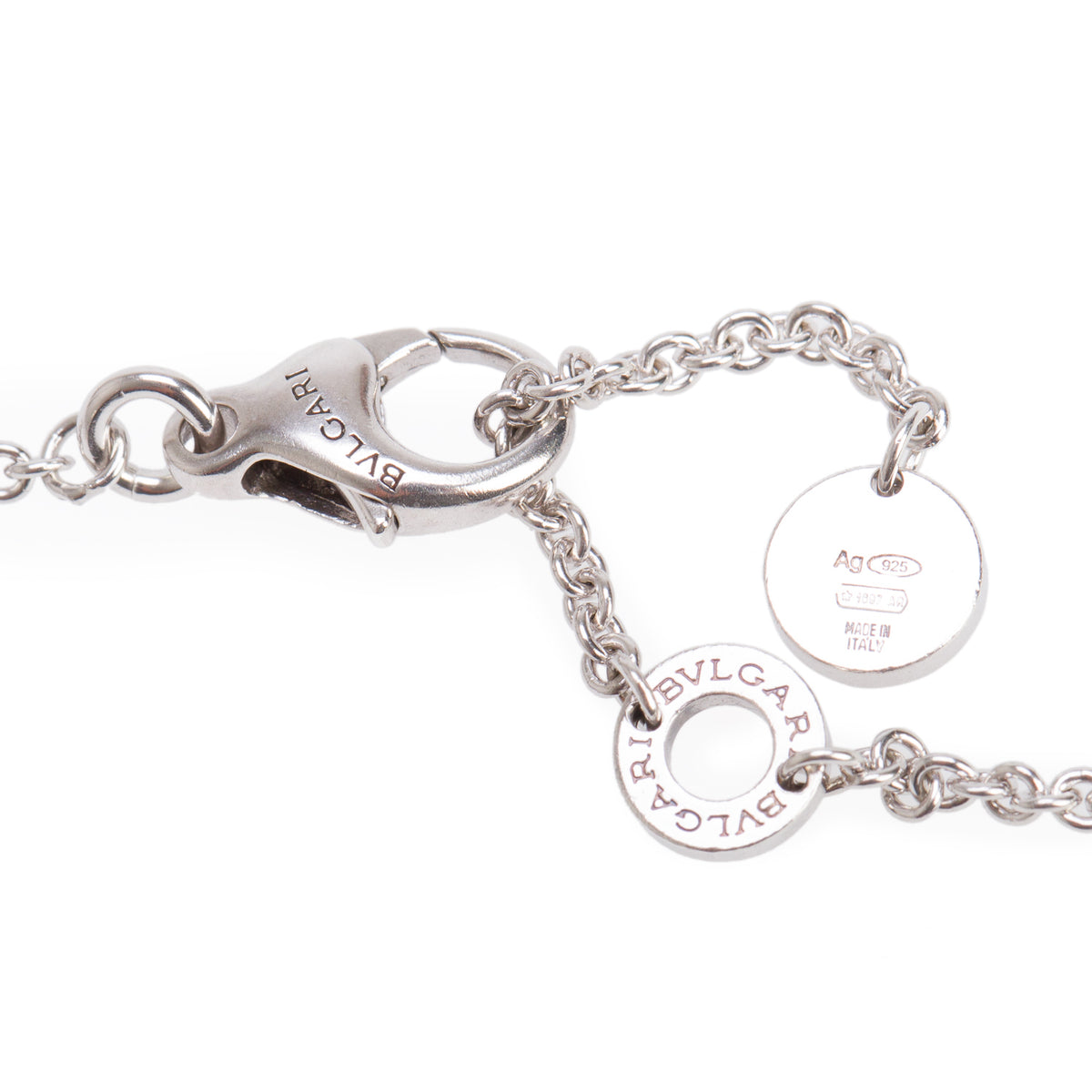 BVLGARI Sterling Silver & Black Ceramic Save The Children Pendant Necklace w/ Box & Certificate