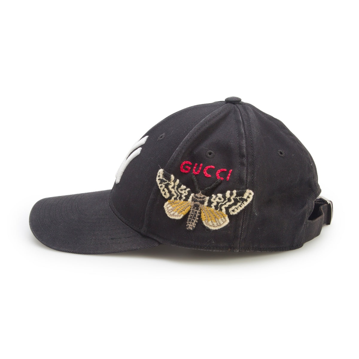 Gucci x MLB Black Canvas NY Yankees Butterfly Baseball Hat, Size 57-61