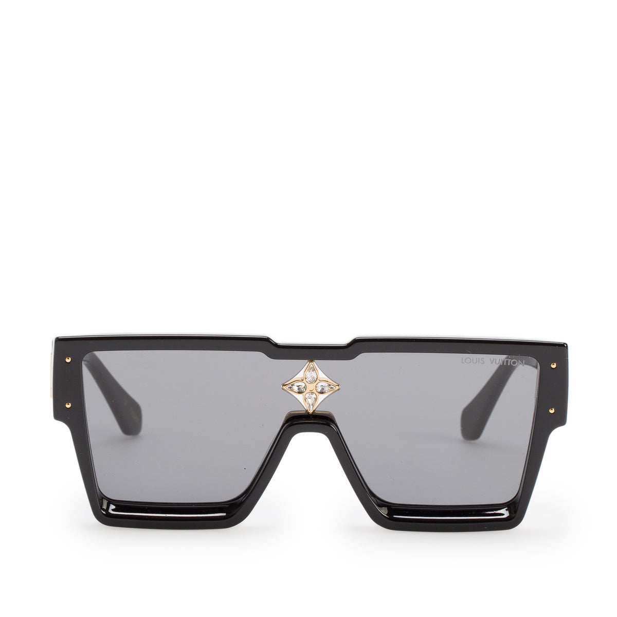 Louis Vuitton 2023 Z1578W Black Acetate Cyclone Sunglasses w/ Case