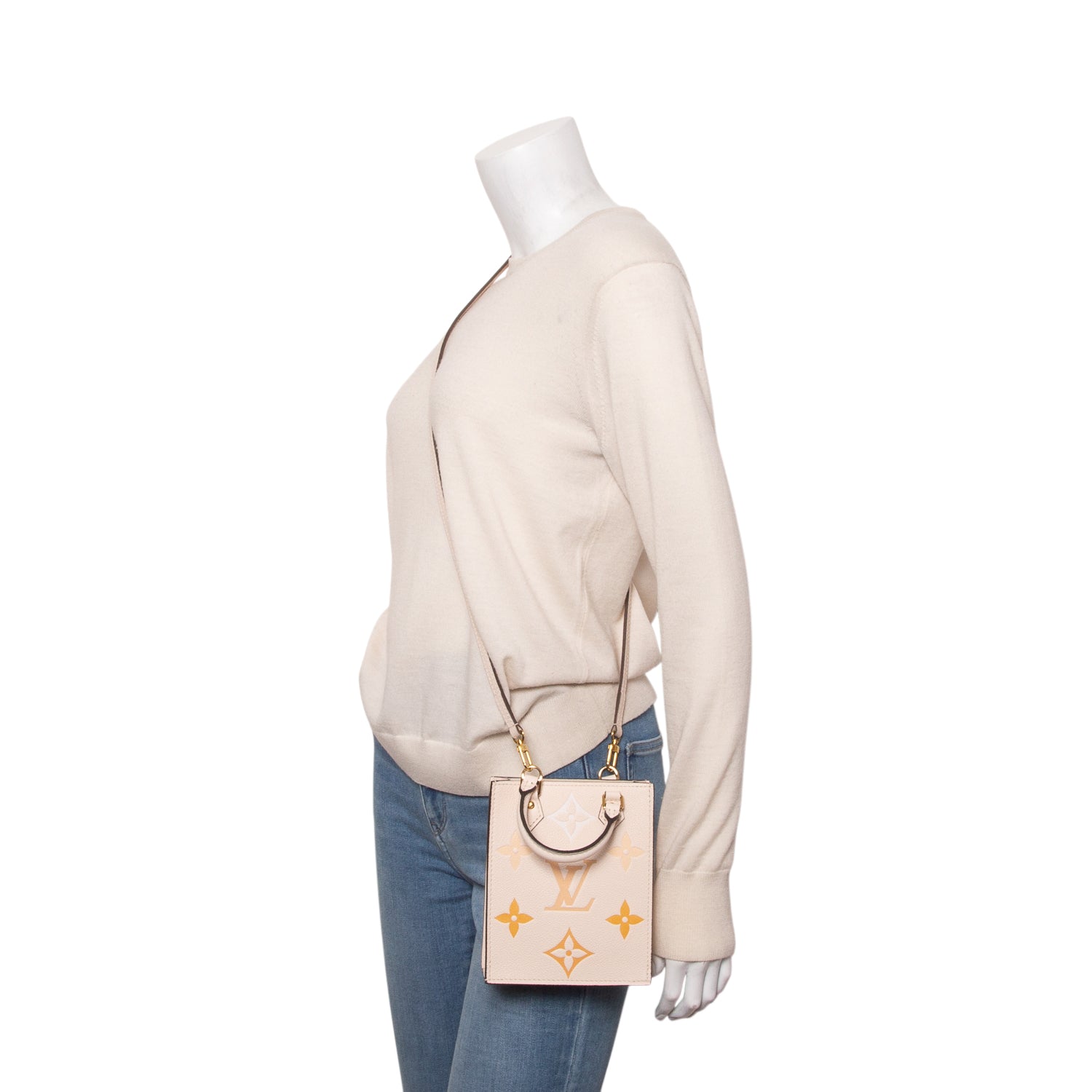 Louis Vuitton White Empreinte Monogram Giant By The Pool Petit Sac Plat w/ Box & Strap