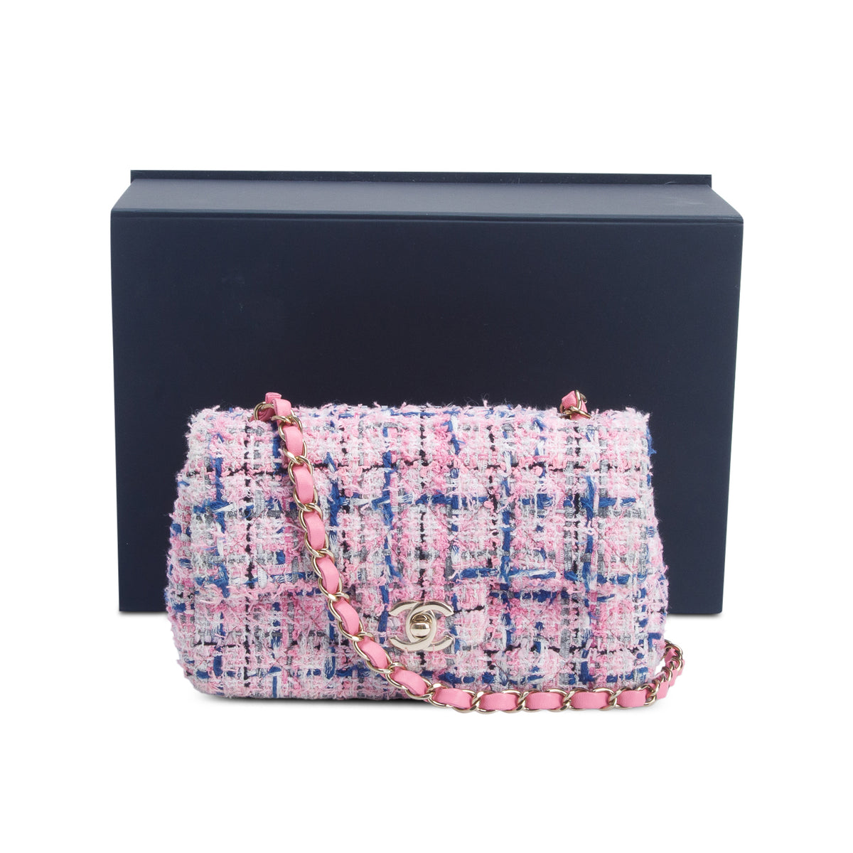 Chanel Multicolor Tweed Classic Mini Rectangular Flap Bag w/ Box