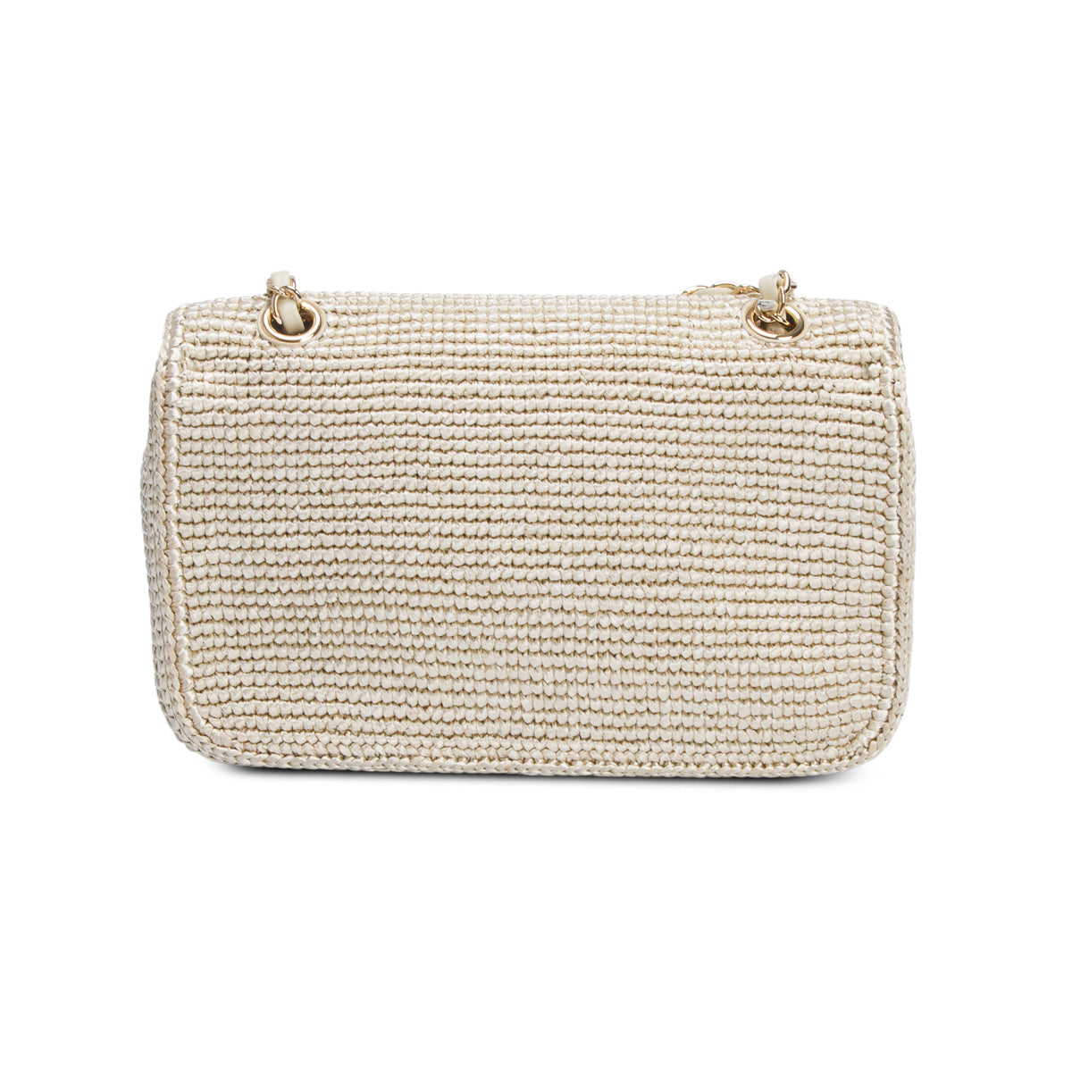 Chanel 2026 Raffia Gold Small Coco Beach Flap Bag w/ Box
