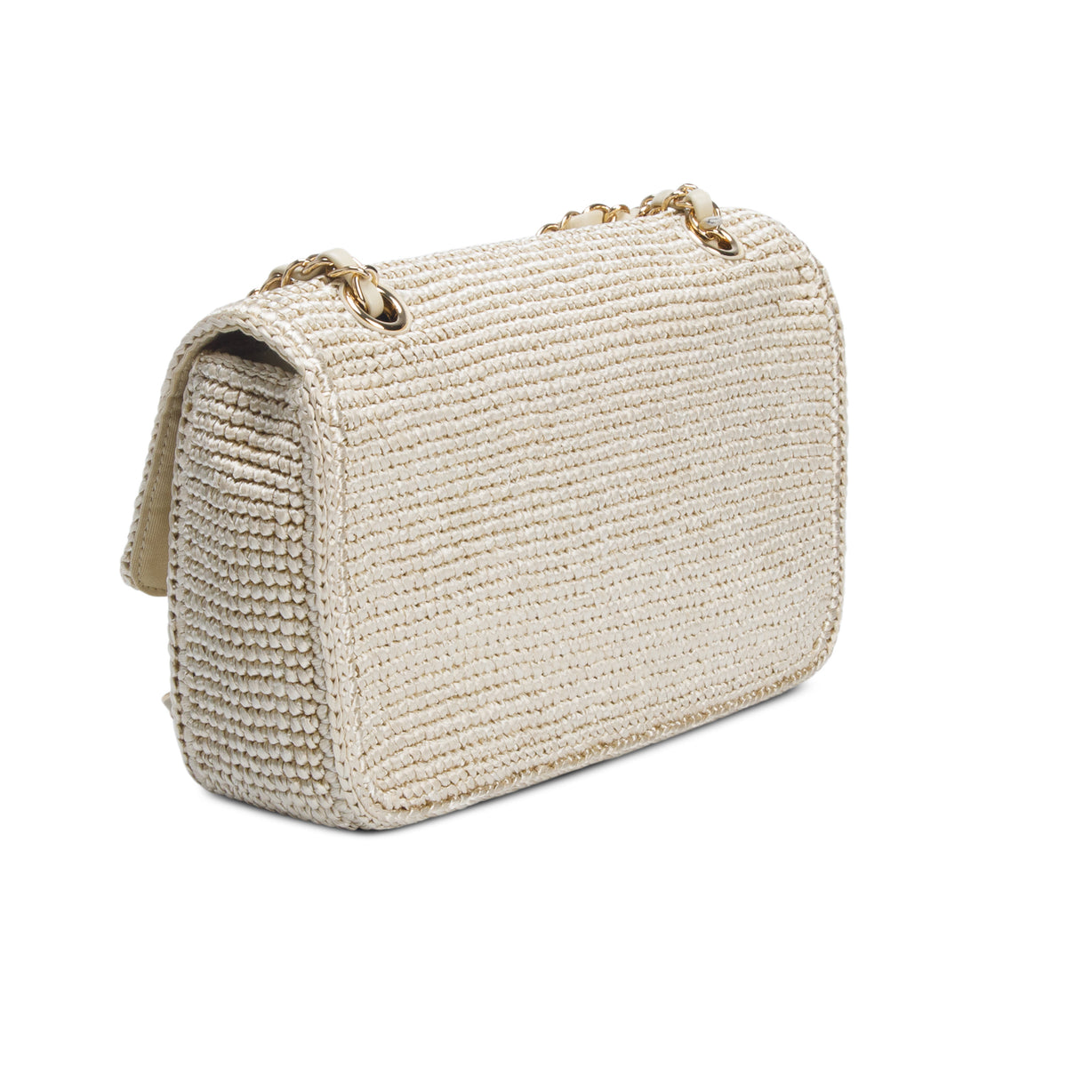 Chanel 2026 Raffia Gold Small Coco Beach Flap Bag w/ Box