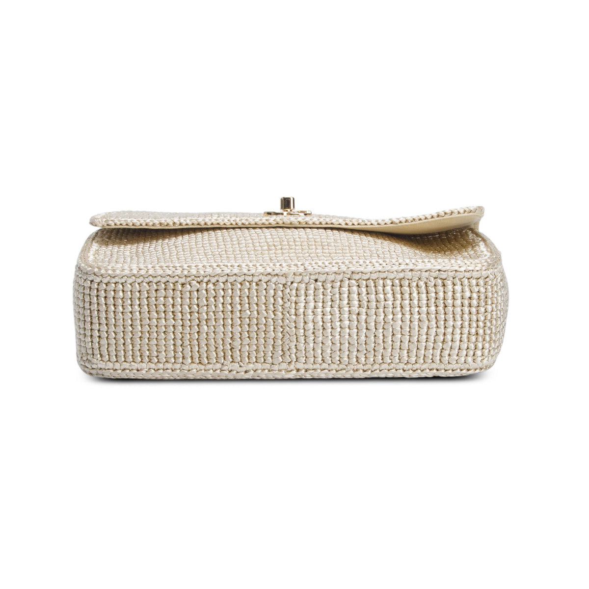 Chanel 2026 Raffia Gold Small Coco Beach Flap Bag w/ Box