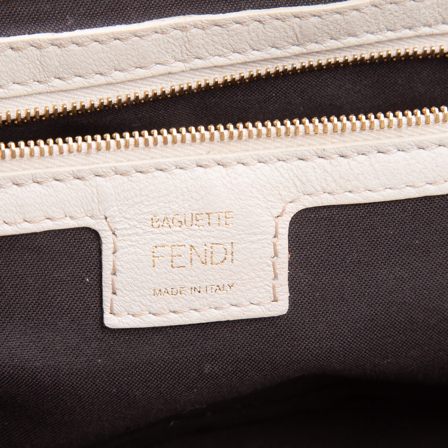 Fendi 2023 Grey Nappa FF 1974 Embossed Baguette w/ Box, Receipt & Straps