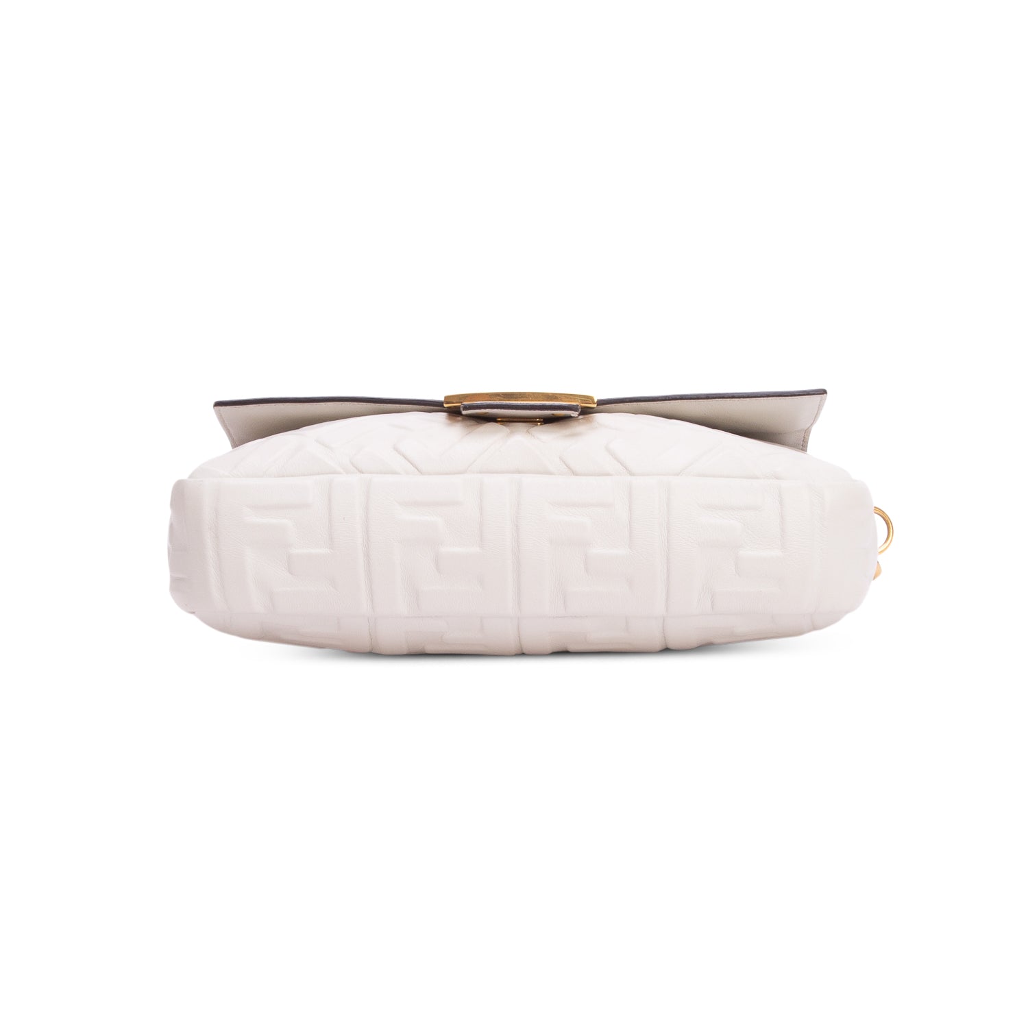 Fendi 2023 Grey Nappa FF 1974 Embossed Baguette w/ Box, Receipt & Straps