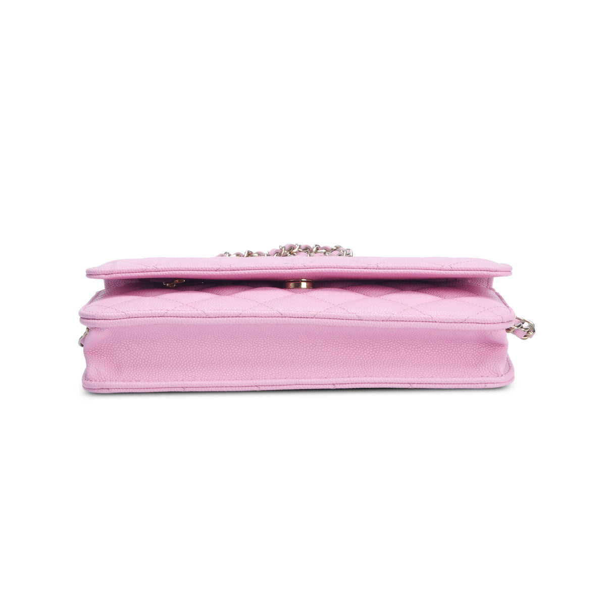 Chanel 2023 Pink Caviar Quilted Classic Wallet on Chain w/ Box