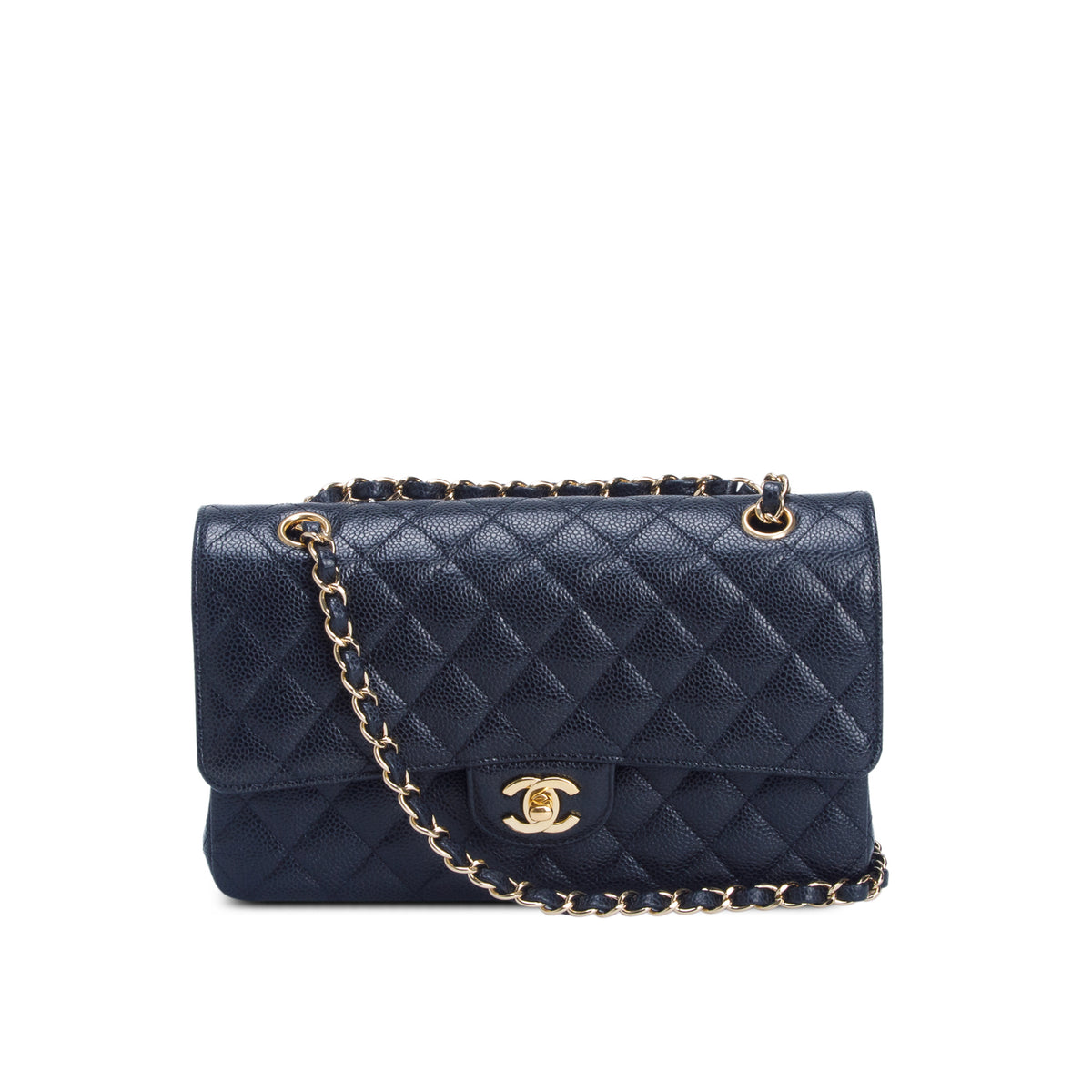 Chanel Black Caviar Classic Medium Double Flap Bag