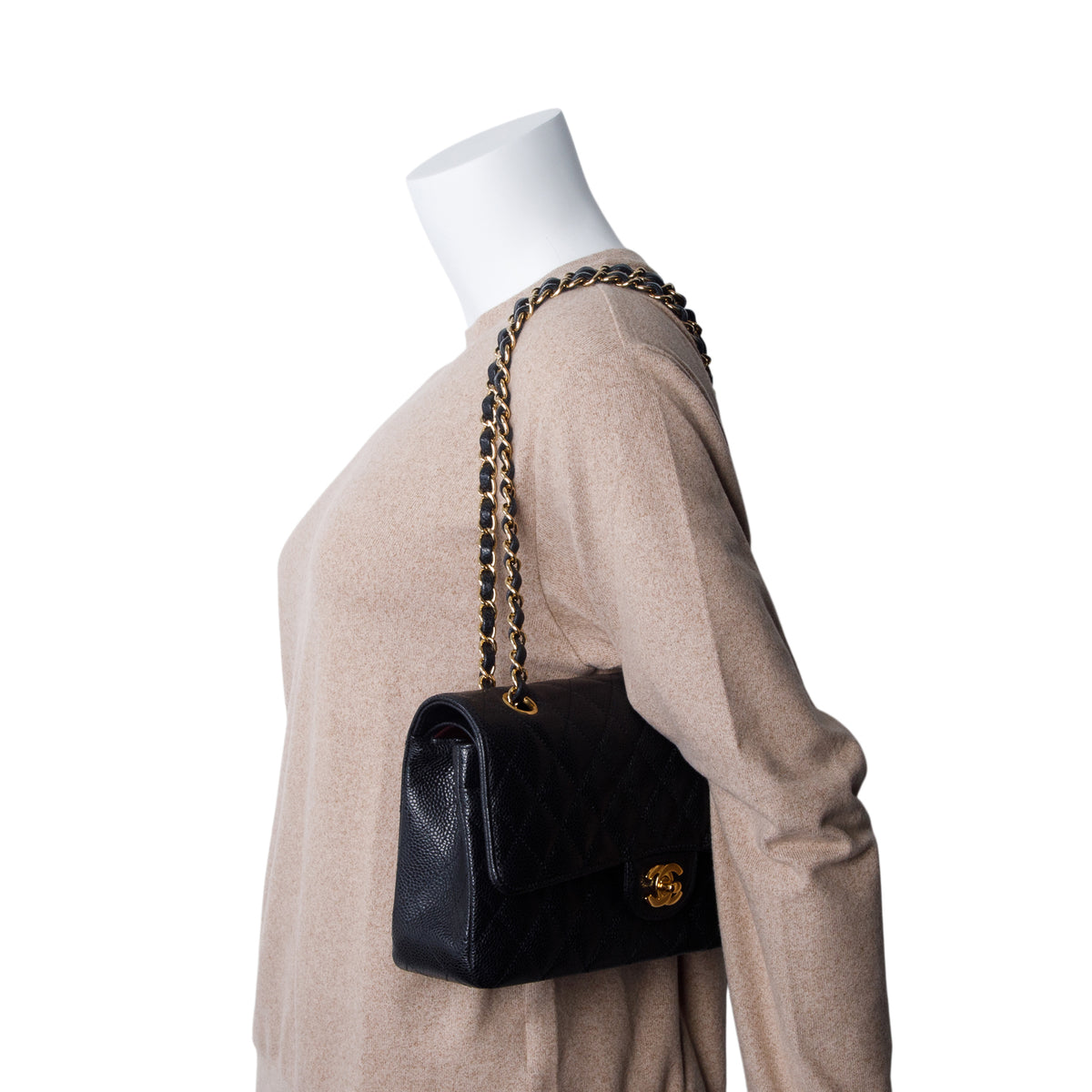 Chanel Black Caviar Classic Medium Double Flap Bag