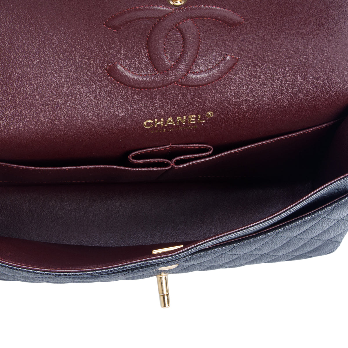 Chanel Black Caviar Classic Medium Double Flap Bag