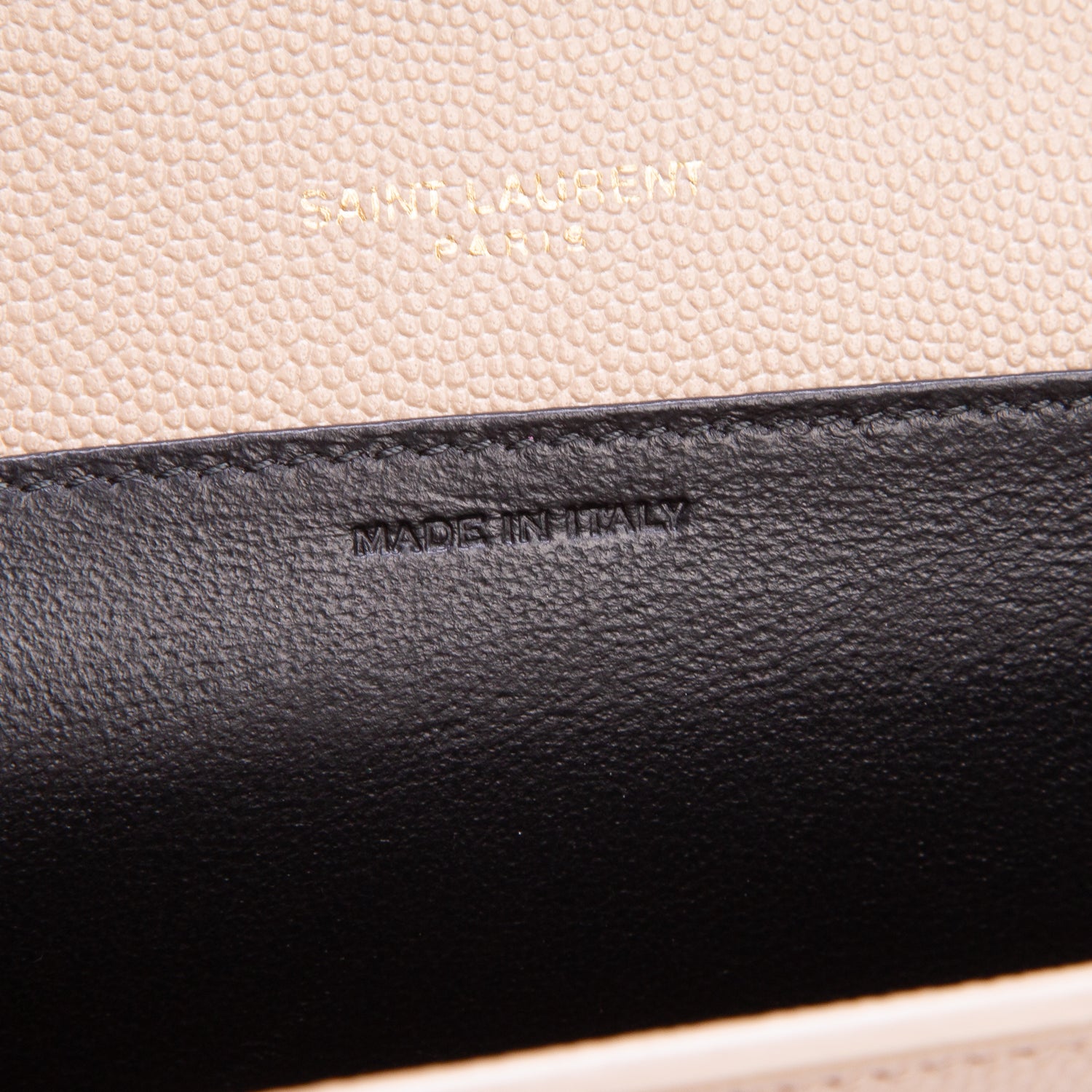 Saint Laurent 2020 Brown Grain De Poudre Monogram Uptown Chain Wallet w/ Box