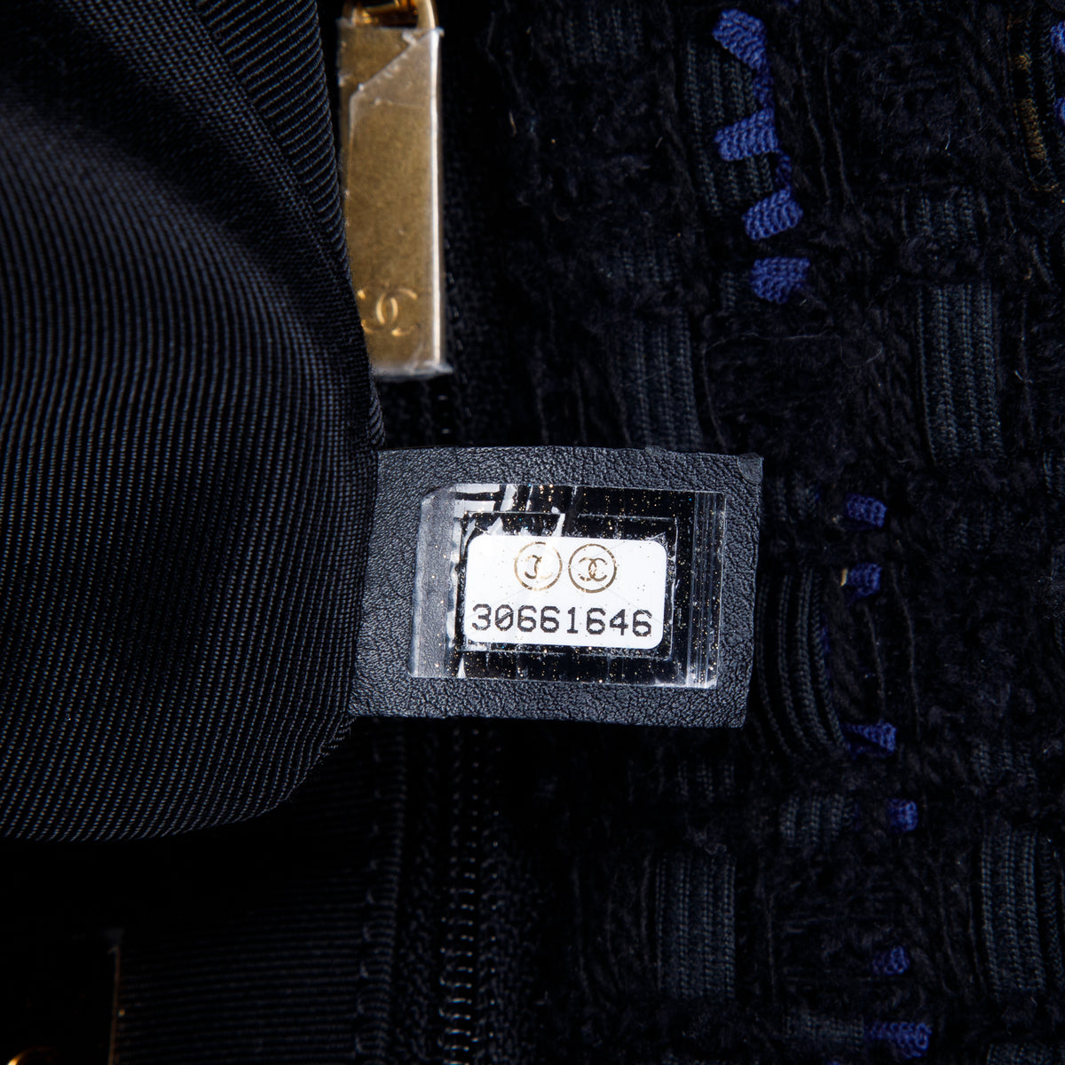 Chanel 2020 Black Tweed & Ribbon Quilted Large 19 Flap Bag