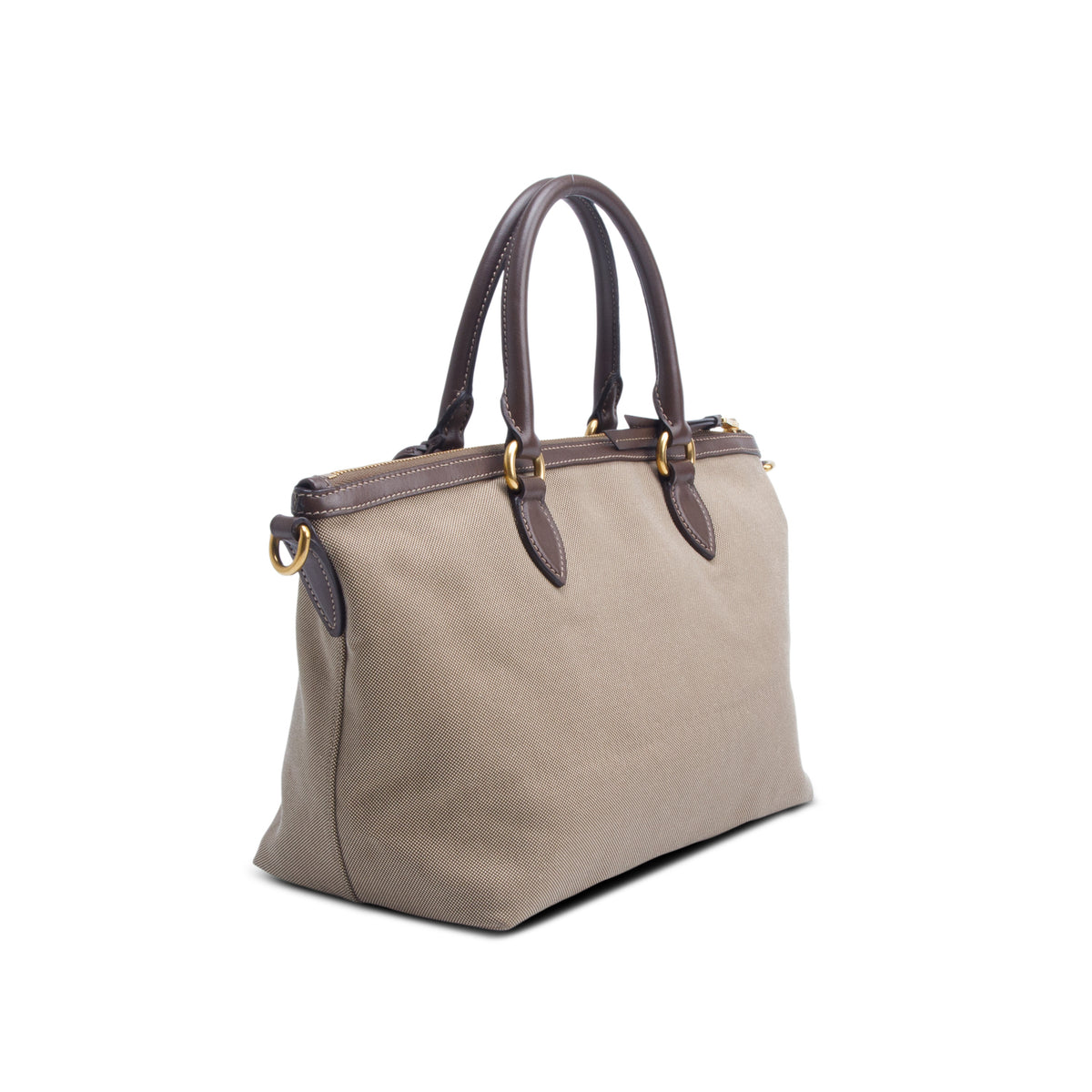 Prada Brown Jacquard Logo Tote w/ Strap