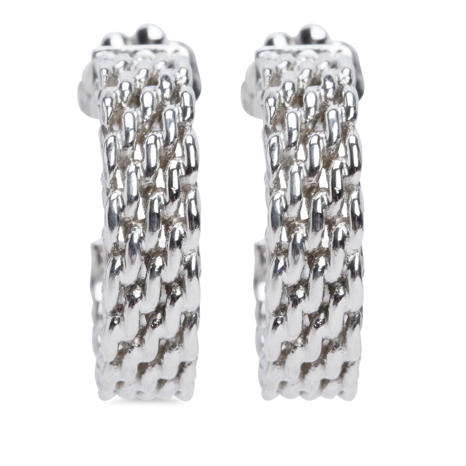 Tiffany & Co. Sterling Silver Small Somerset Hoop Earrings
