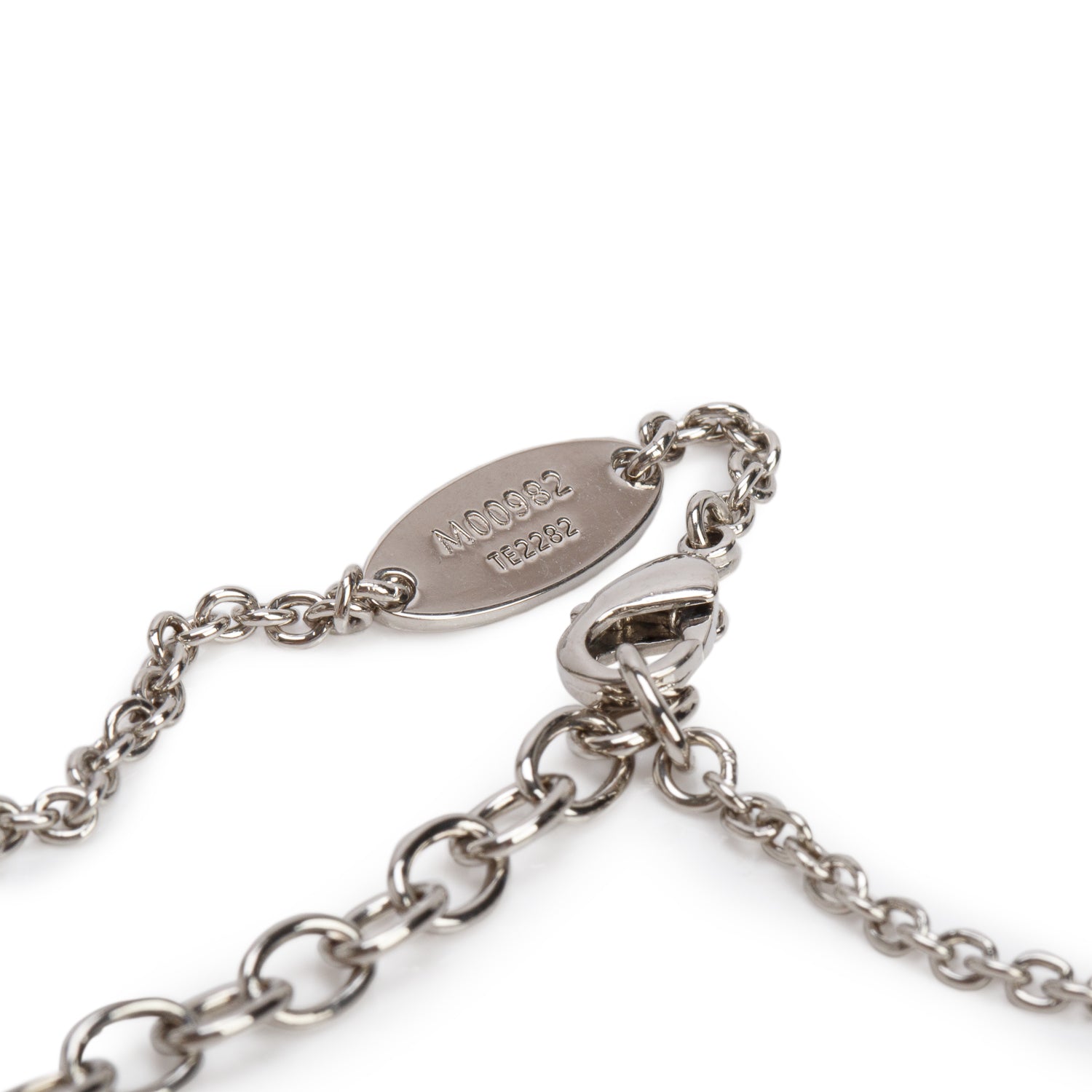 Louis Vuitton Palladium-Plated Crystal LV Iconic Necklace w/ Box
