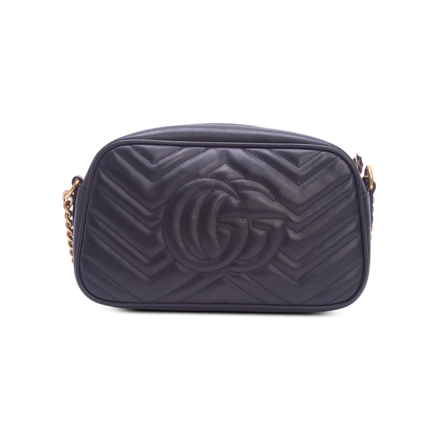 Gucci Black GG Marmont Matelasse Small Camera Bag w/ Box