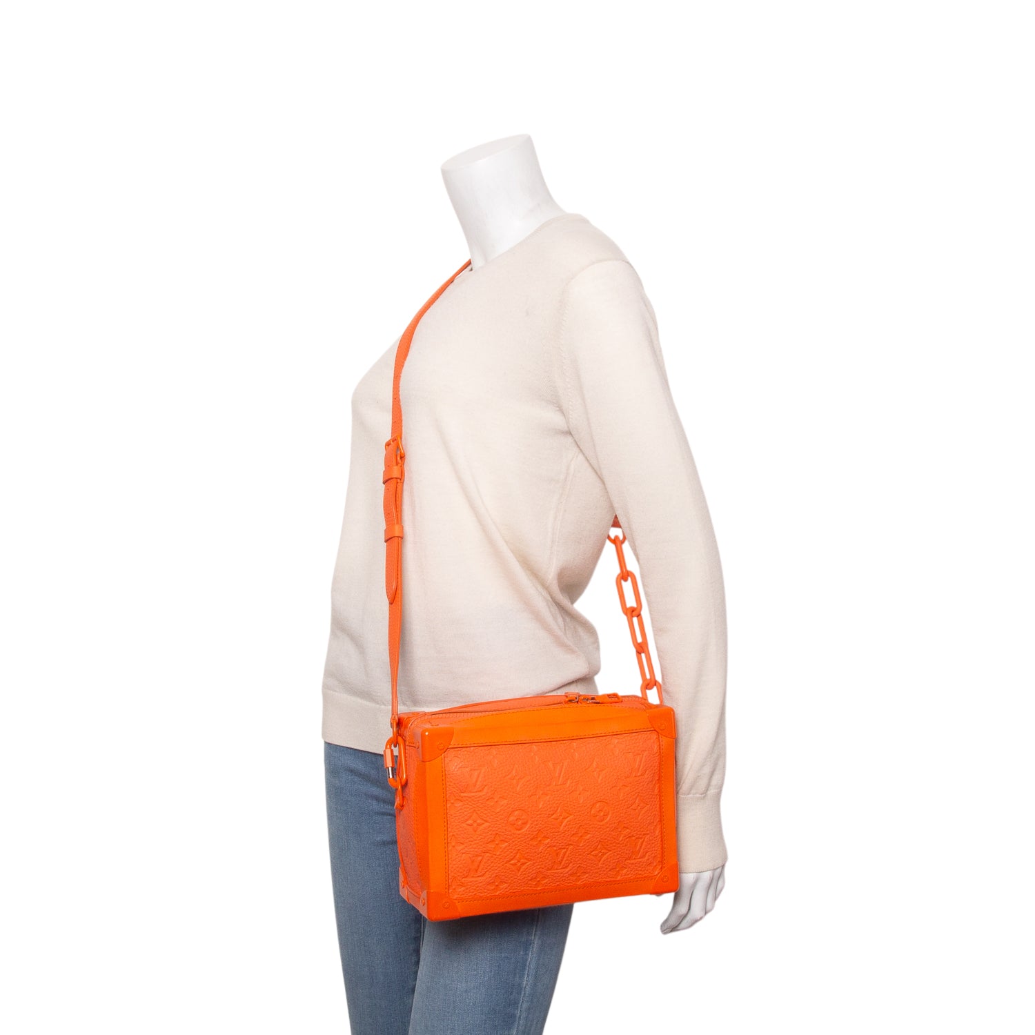 Louis Vuitton Orange Taurillon Monogram Solar Ray Soft Trunk w/ Box