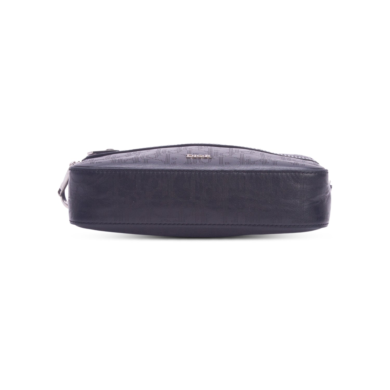 Christian Dior 2021 Black Calfskin Perforated Oblique Galaxy Safari Messenger Bag w/ Box & Strap