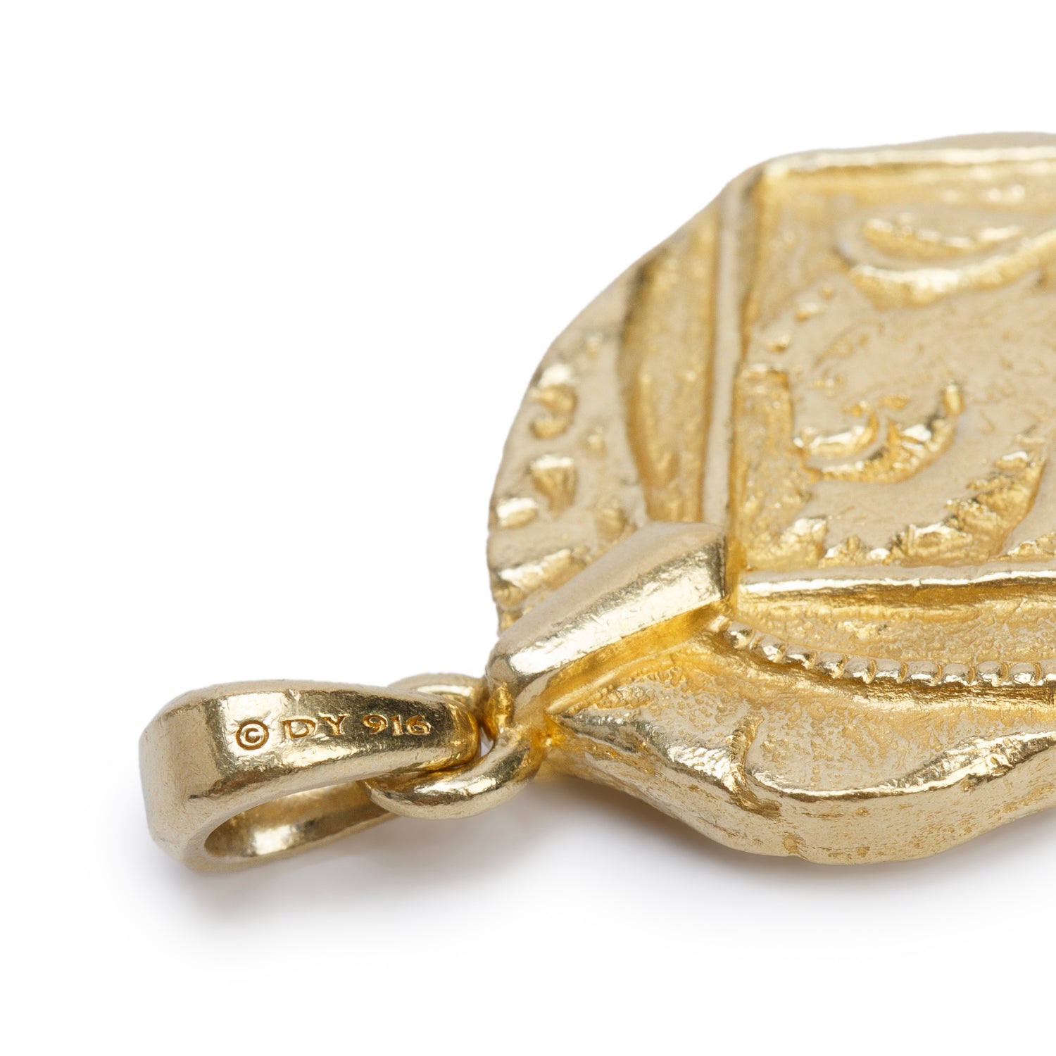 David Yurman 22k Yellow Gold Shipwreck Coin Amulet Pendant w/ Box