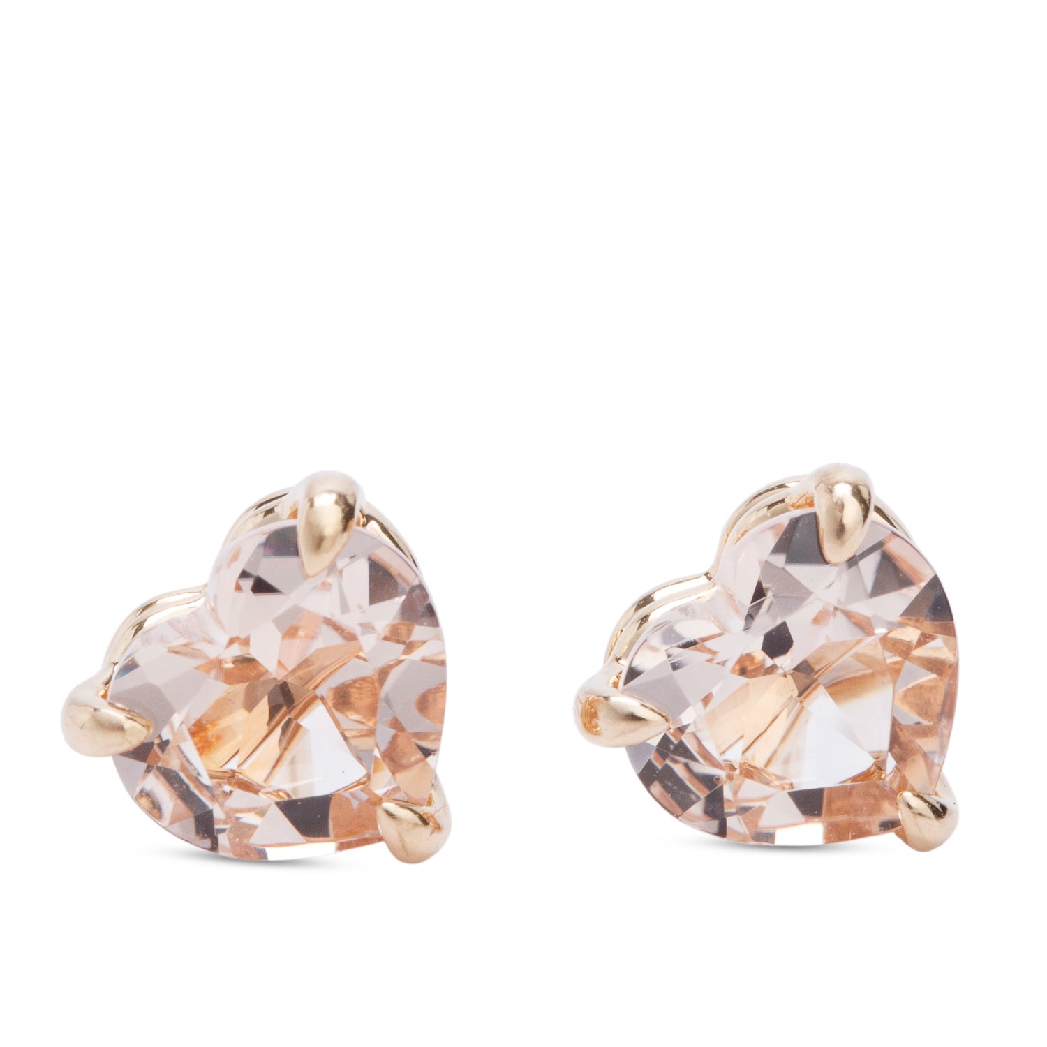 David Yurman 18k Rose Gold Morganite Chatelaine Heart Stud Earrings, 8 MM