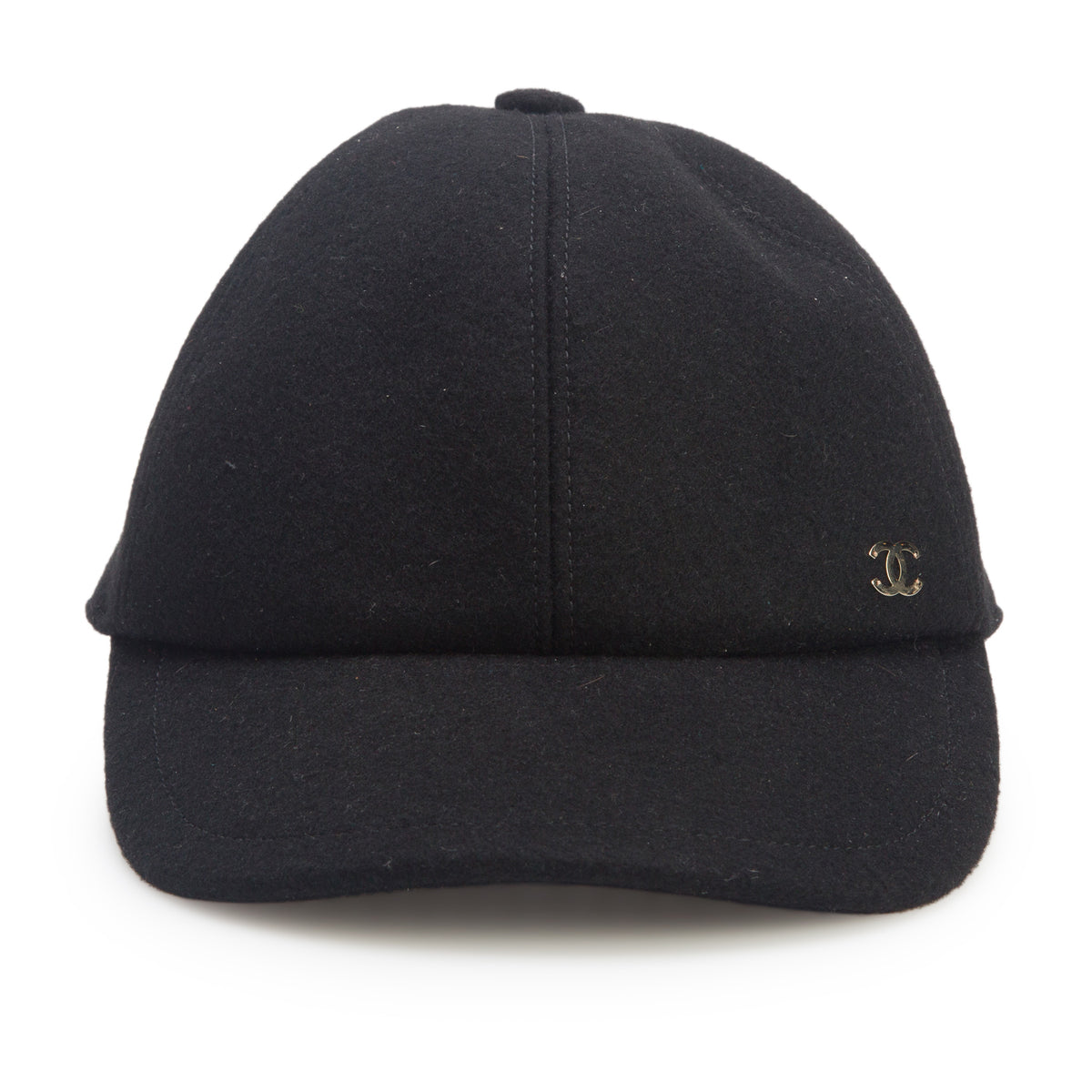 Chanel Black Cashmere CC Baseball Cap