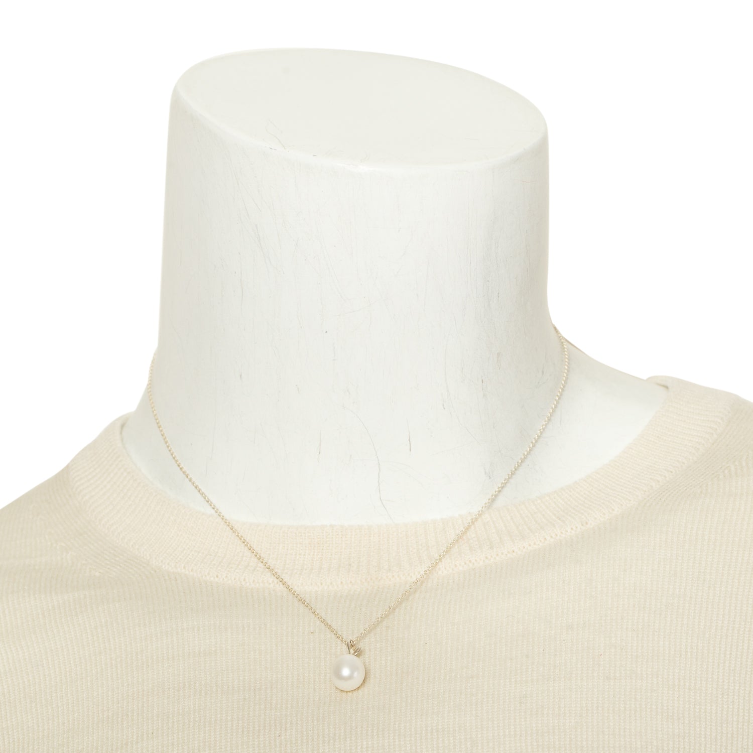 Tiffany & Co. Paloma Picasso Sterling Silver Olive Leaf Pearl Pendant Necklace