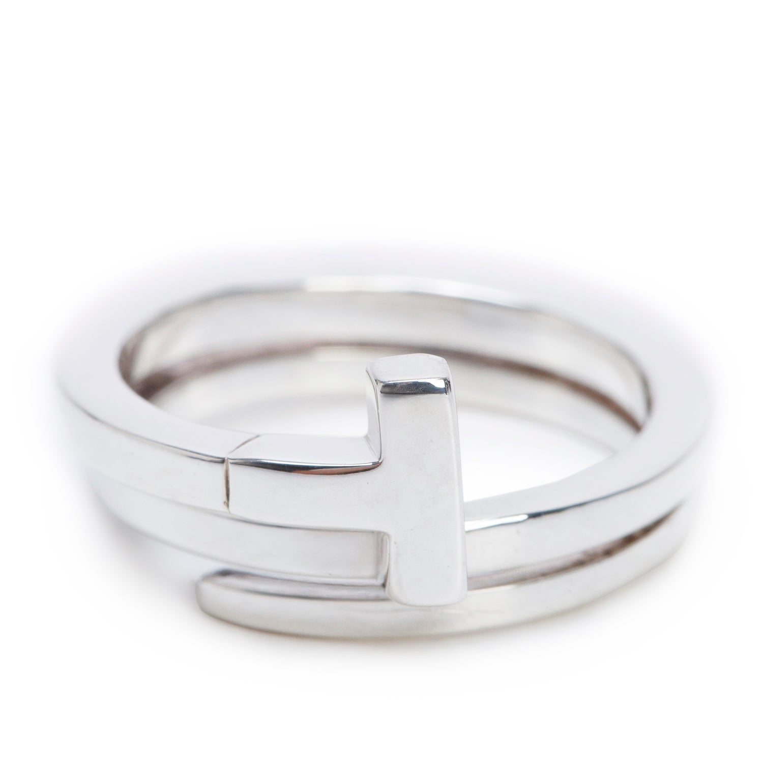 Tiffany & Co. Sterling Silver T Square Wrap Ring, Size 6.5