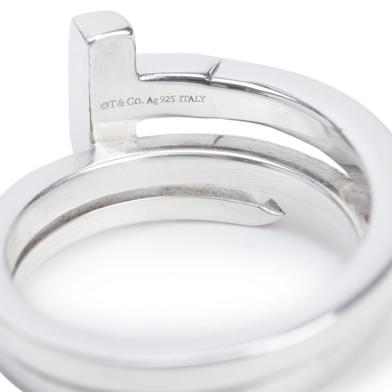 Tiffany & Co. Sterling Silver T Square Wrap Ring, Size 6.5
