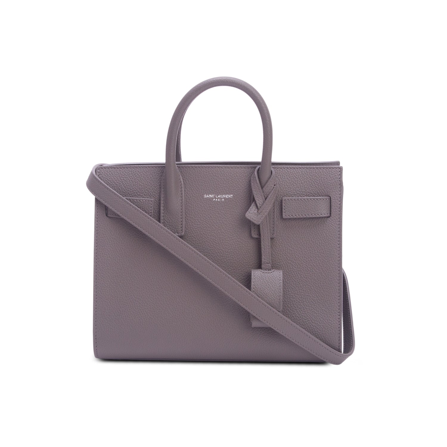 Saint Laurent 2020 Grey Calfskin Leather Nano Sac De Jour w/ Strap