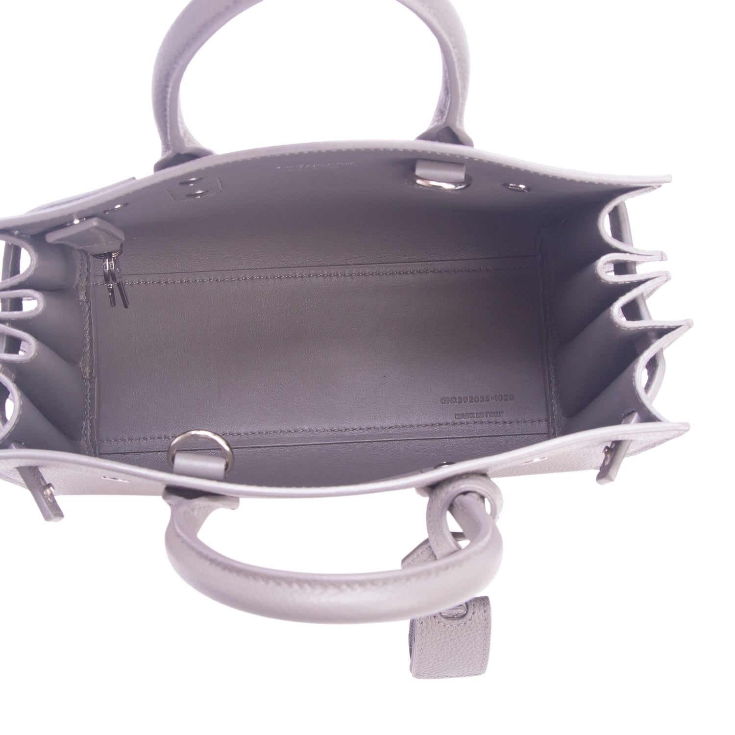 Saint Laurent 2020 Grey Calfskin Leather Nano Sac De Jour w/ Strap