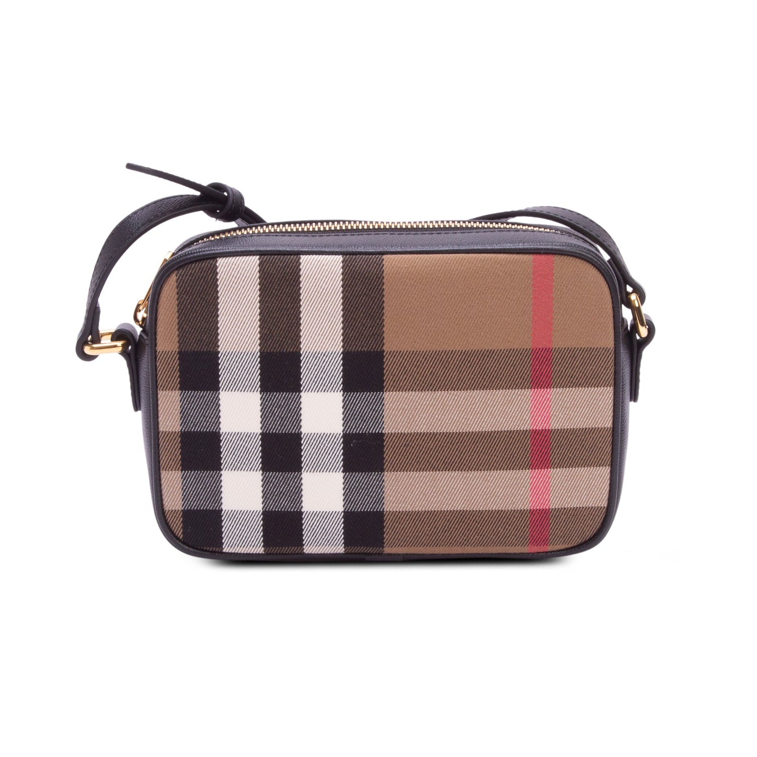 Burberry Brown Giant Check Calfskin Small Camera Bag
