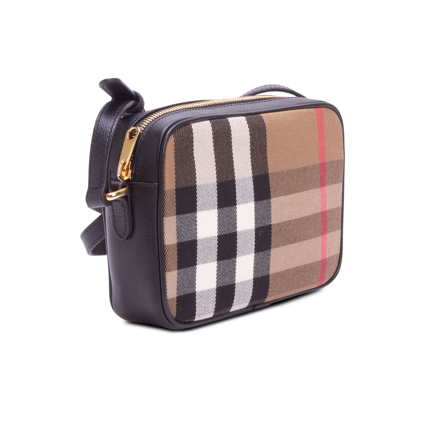 Burberry Brown Giant Check Calfskin Small Camera Bag