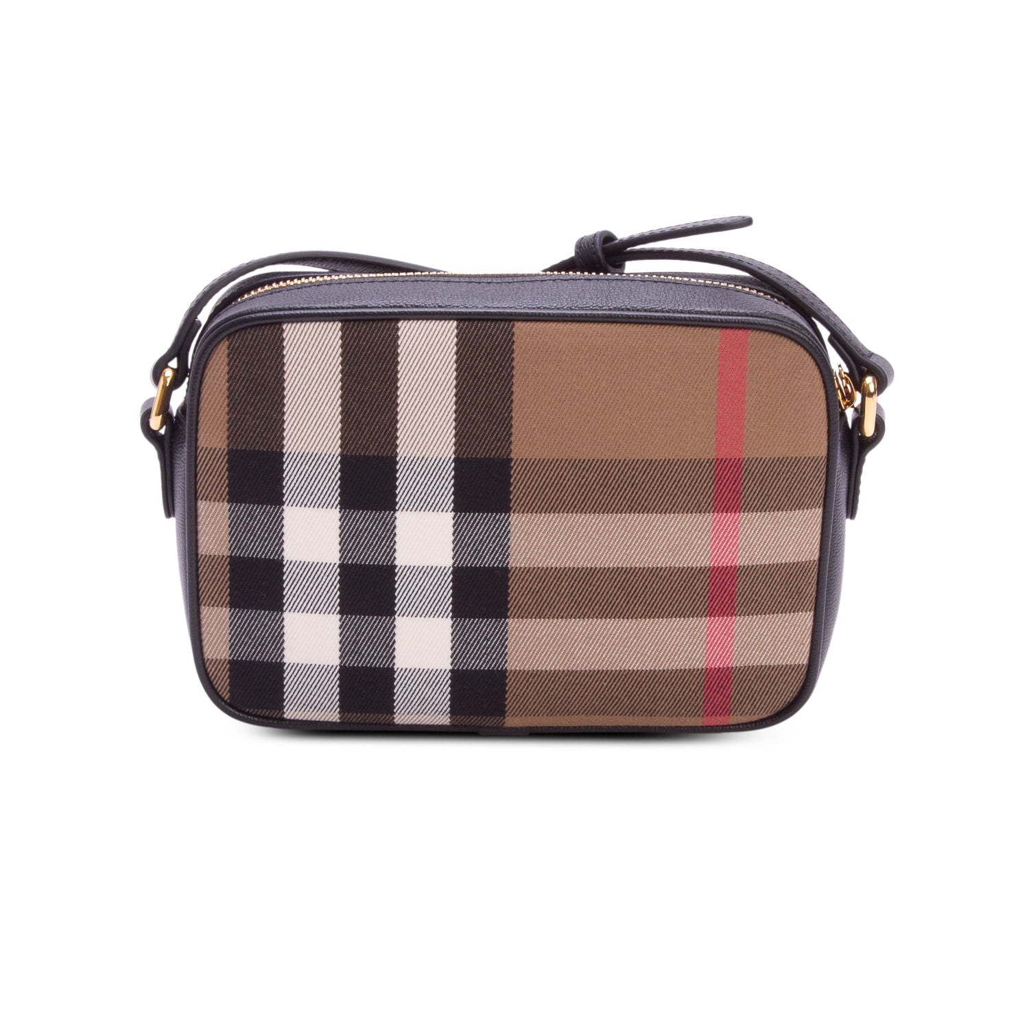 Burberry Brown Giant Check Calfskin Small Camera Bag